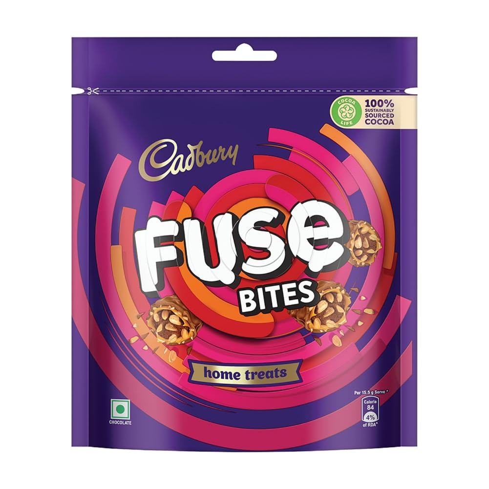 Cadbury Fuse Bites Peanut & Caramel Filled Choco Home Treats 7s 108.5gm INDIAN  408531849