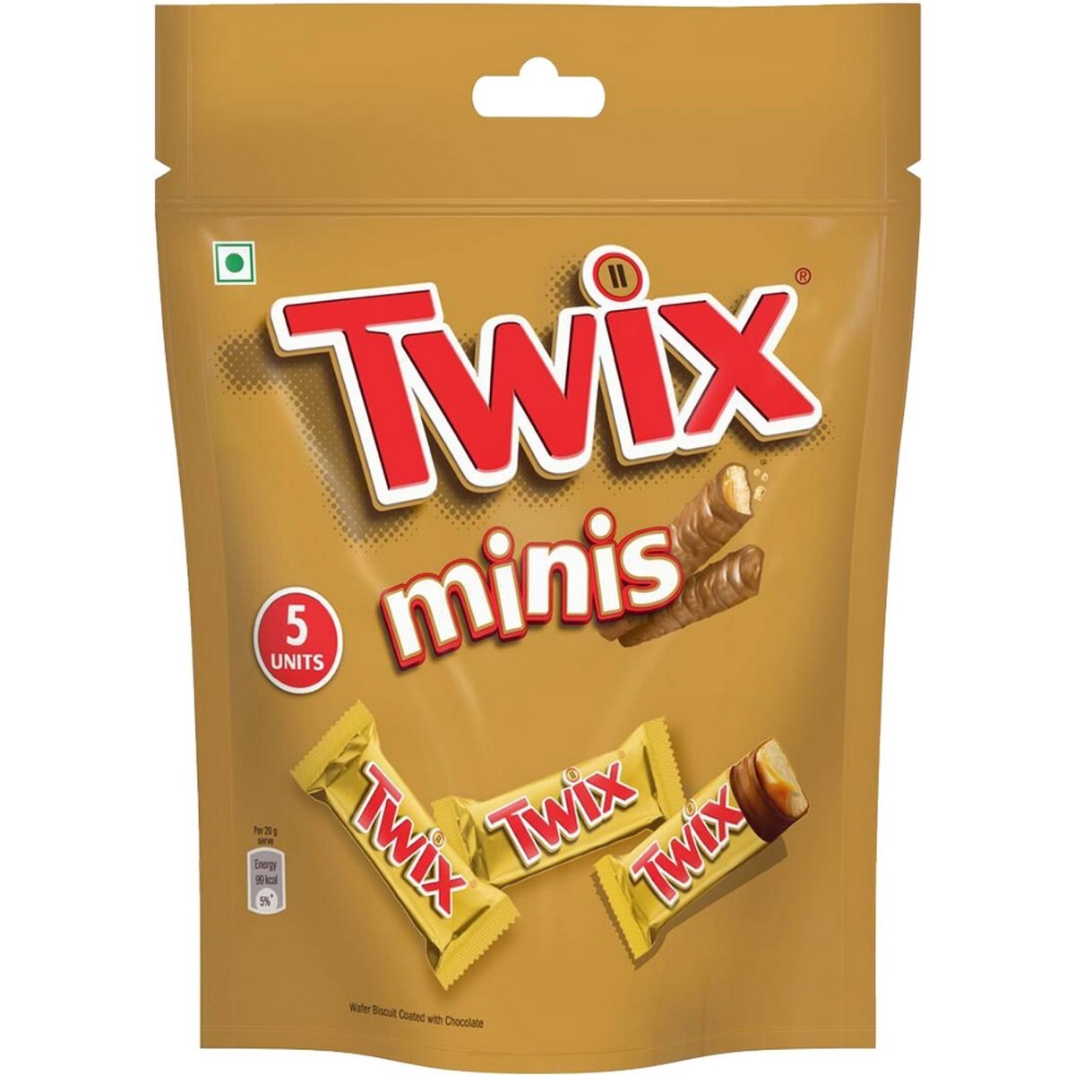 Twix Minis Wafer Biscuit Coated With Chocolate, 100 g Pouch 366244112