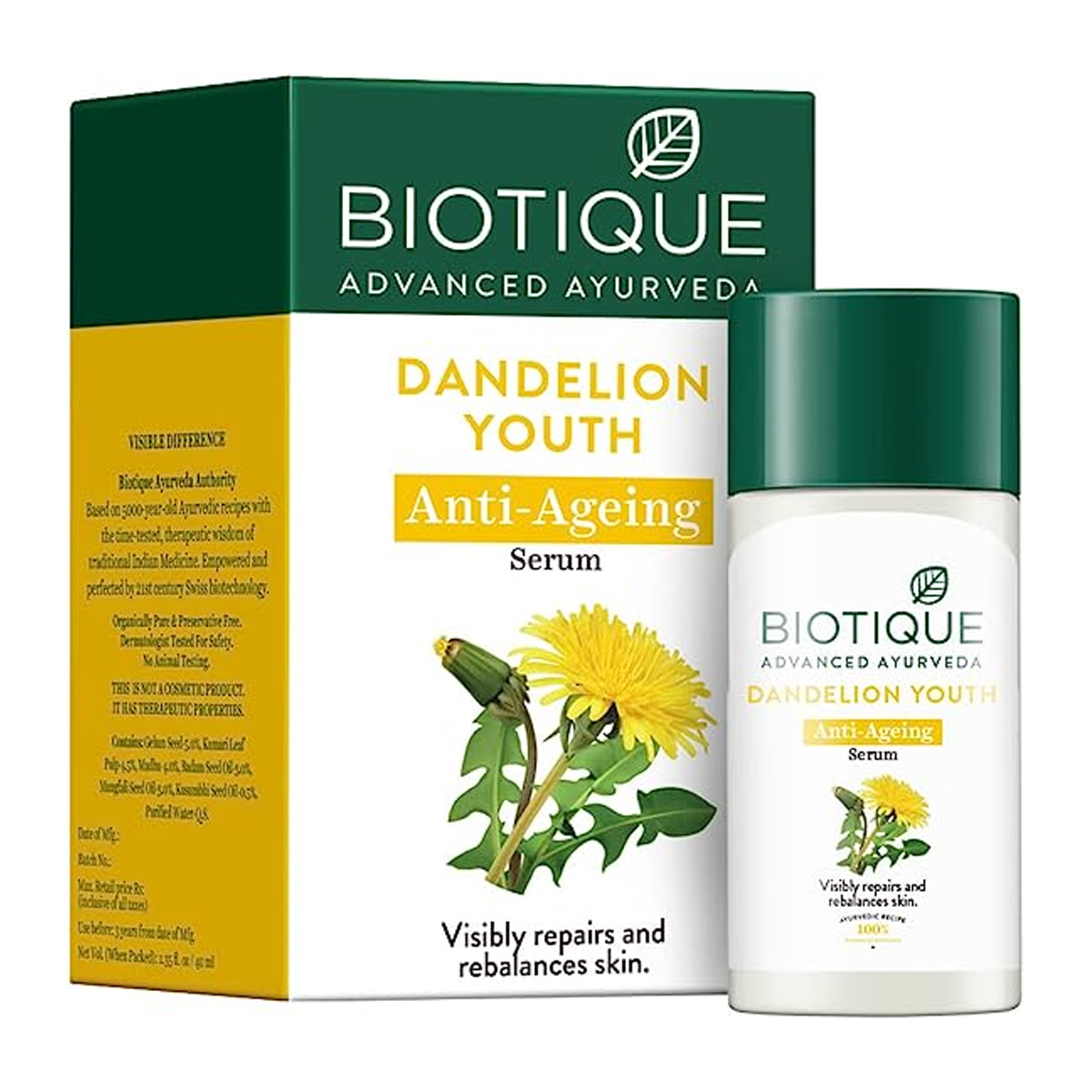 Biotique Advanced Ayurveda Dandelion Youth Anti Ageless Serum For All Skin Type 40ml INDIAN 184098803
