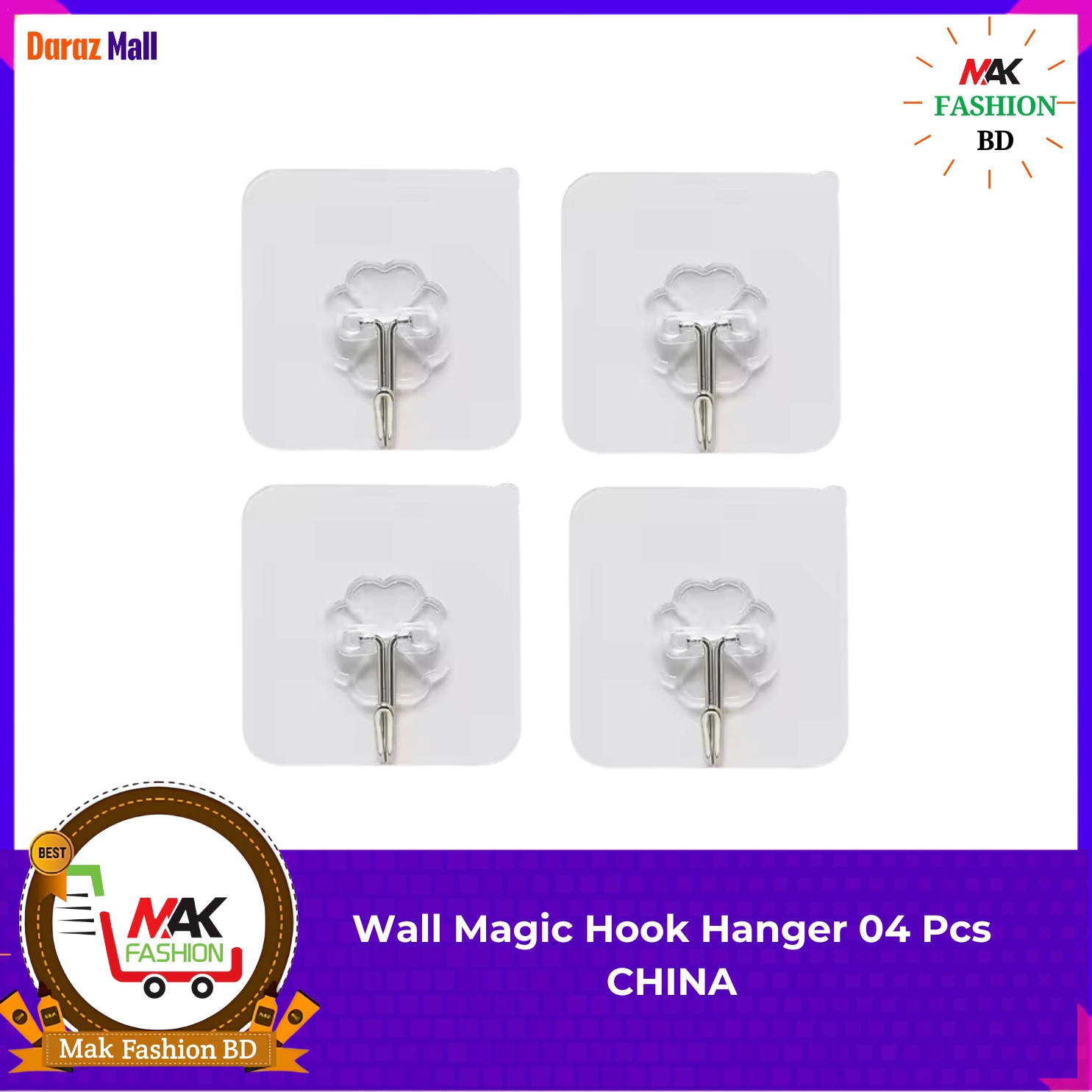 Wall Magic Hook Hanger 04 Pcs CHINA 526978064