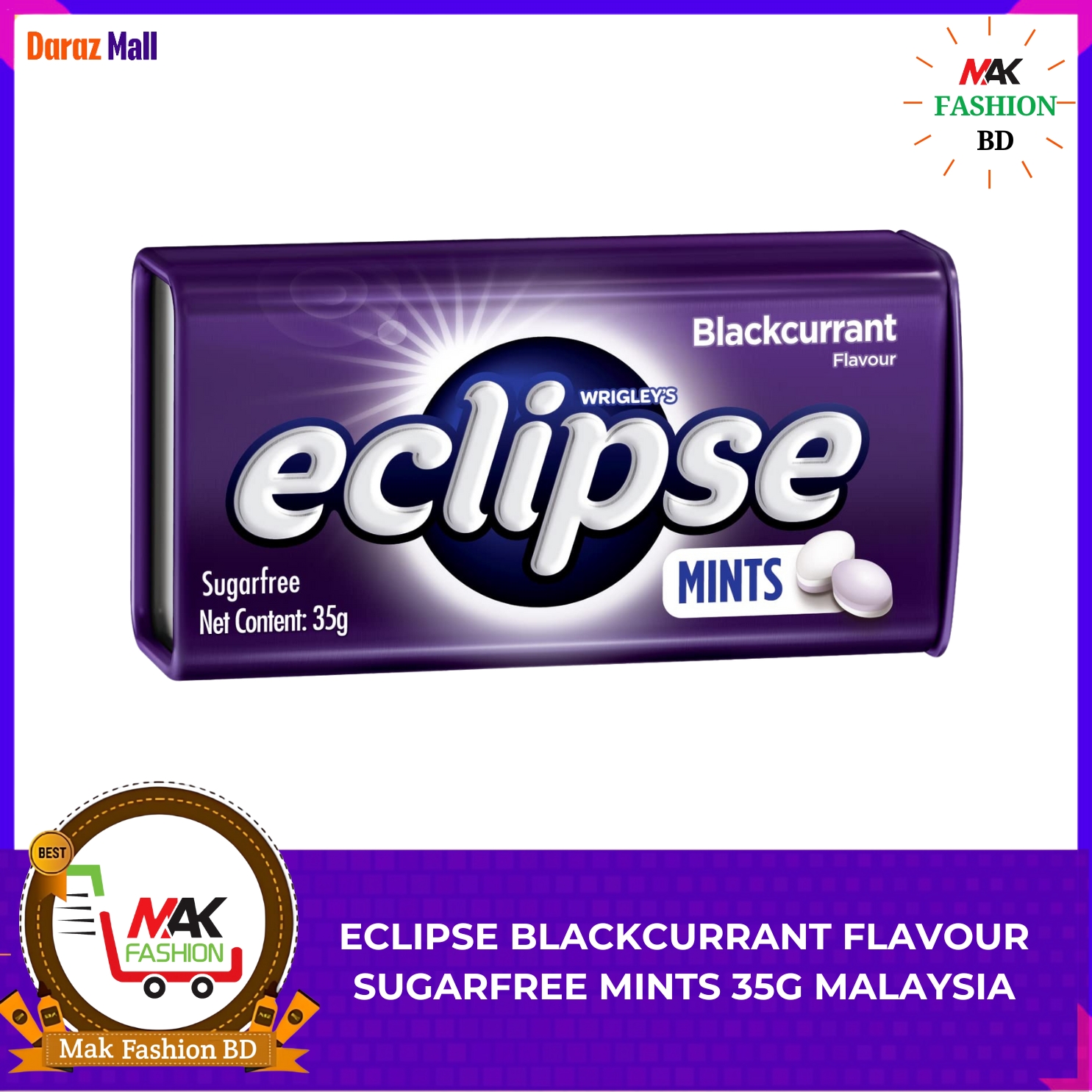 Eclipse Blackcurrant Flavour Sugerfree Mints 35g MALAYSIA 208512831