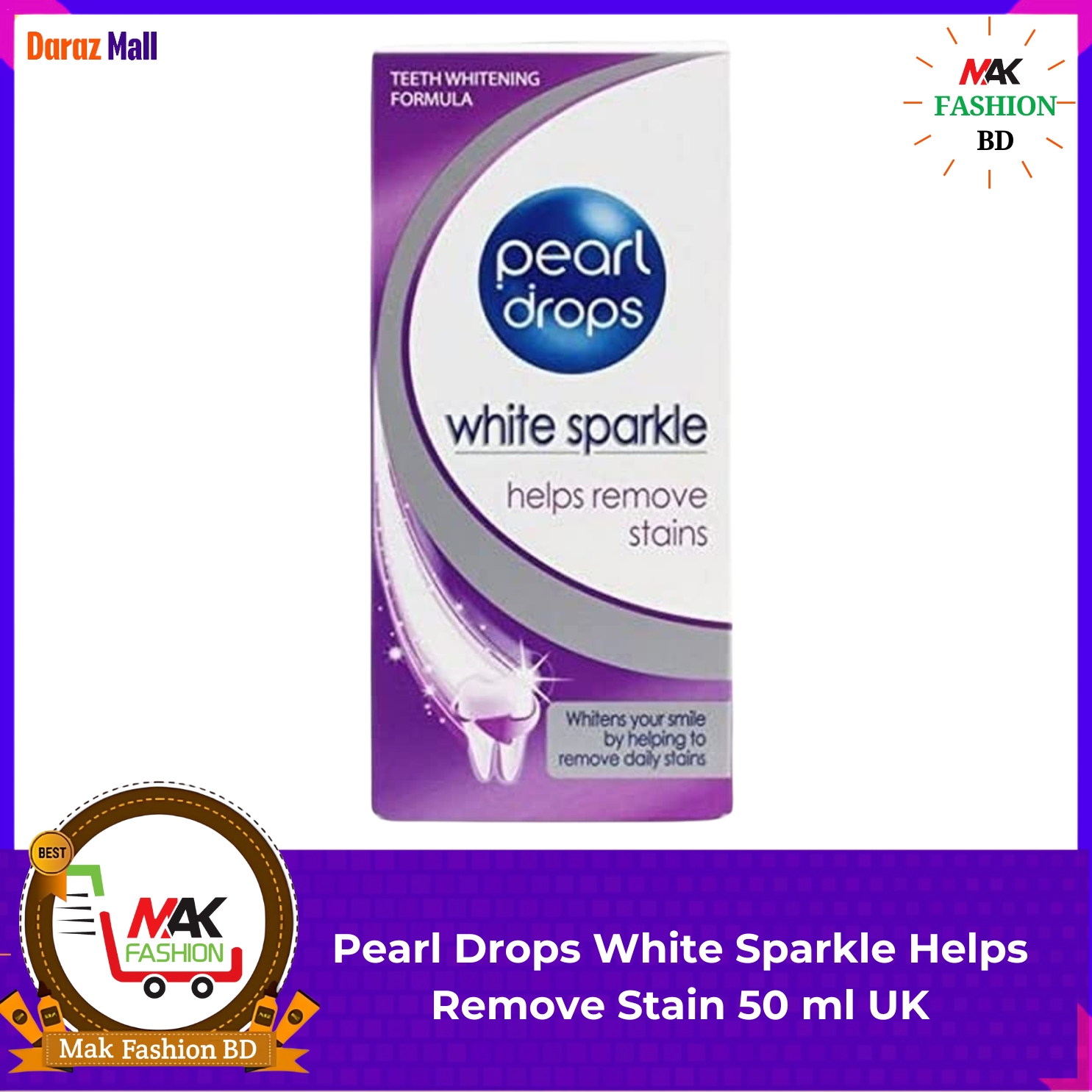 Pearl Drops White Sparkle Helps Remove Stain 50 ml UK -233171285