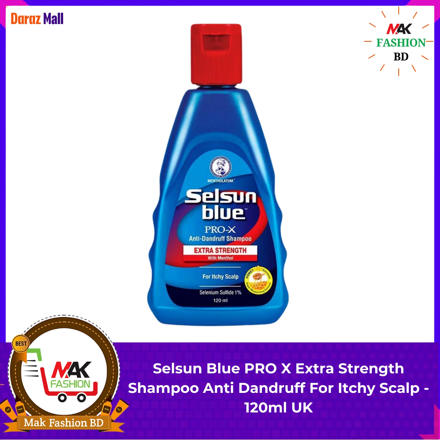 Selsun Blue PRO X Extra Strength Shampoo Anti Dandruff For Itchy Scalp 120ml UK 531047841