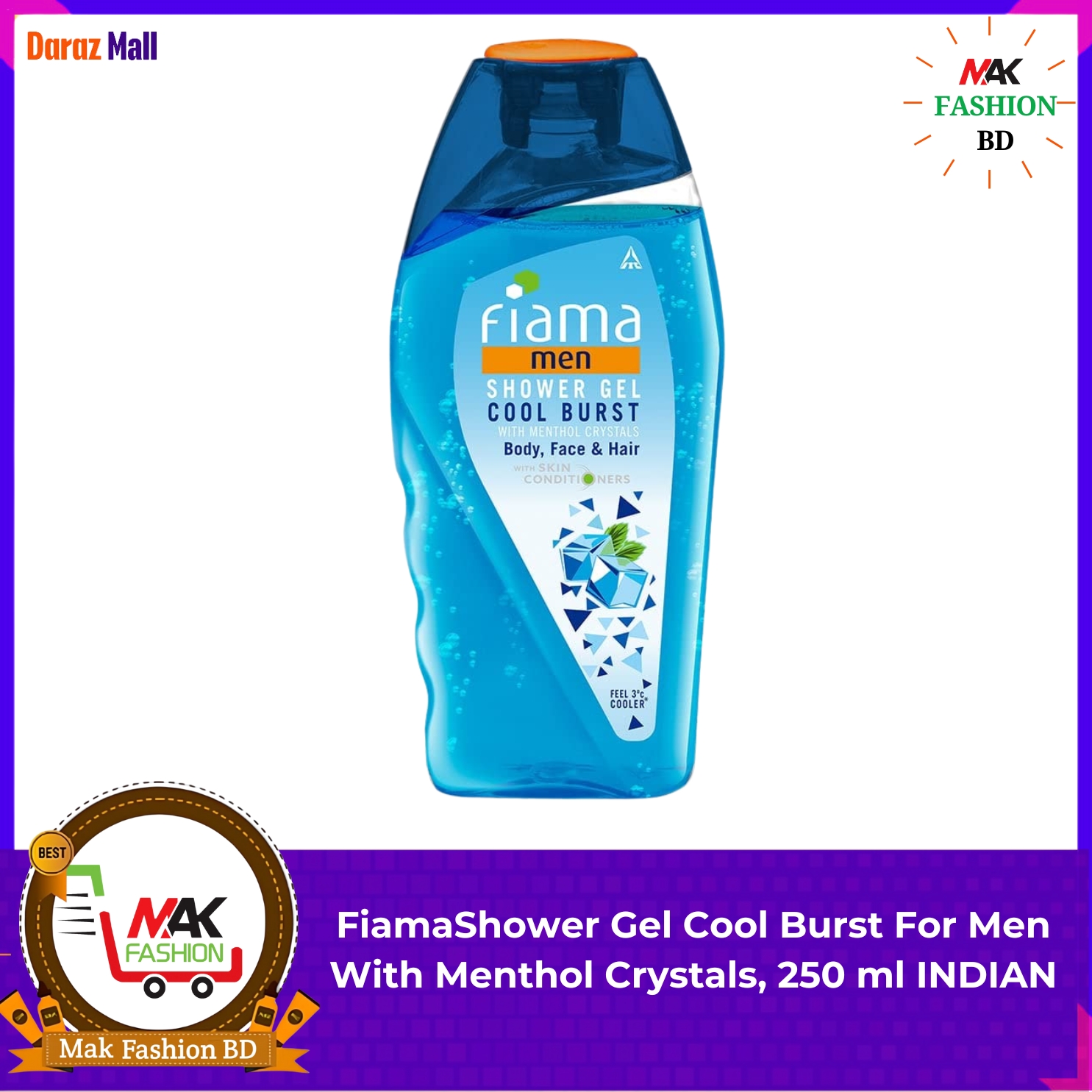Fiama Shower Gel Cool Burst For Men With Menthol Crystals, 250 ml INDIAN -258918609