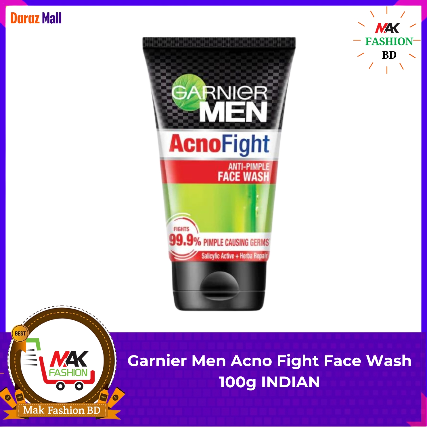 Garnier Men Acno Fight Face Wash 100g INDIAN -264750970