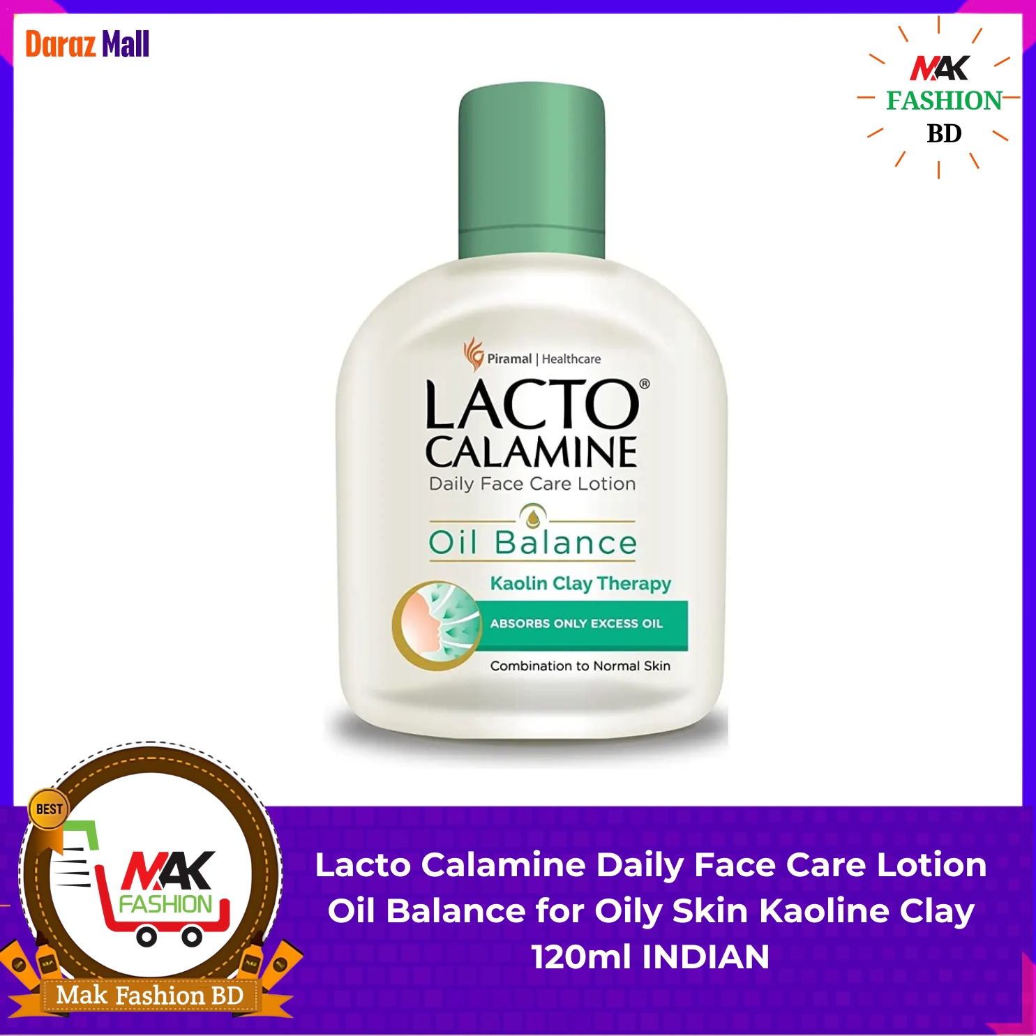Lacto Calamine Daily Face Care Lotion Oil Balance for Oily Skin Kaoline Clay 120ml INDIAN 294145759