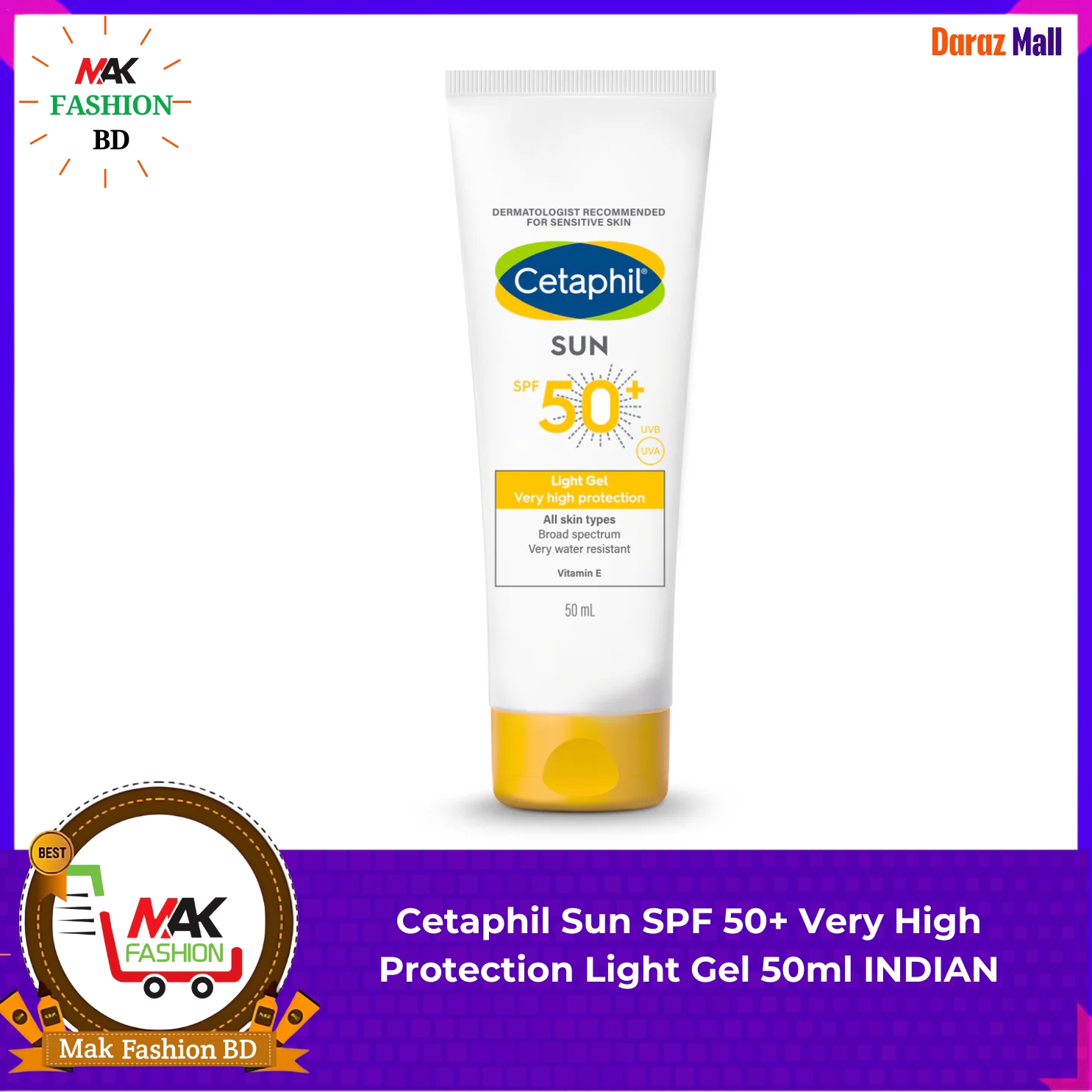 Cetaphil Sun SPF 50+ Very High Protection Light Gel 50ml INDIAN  306644167