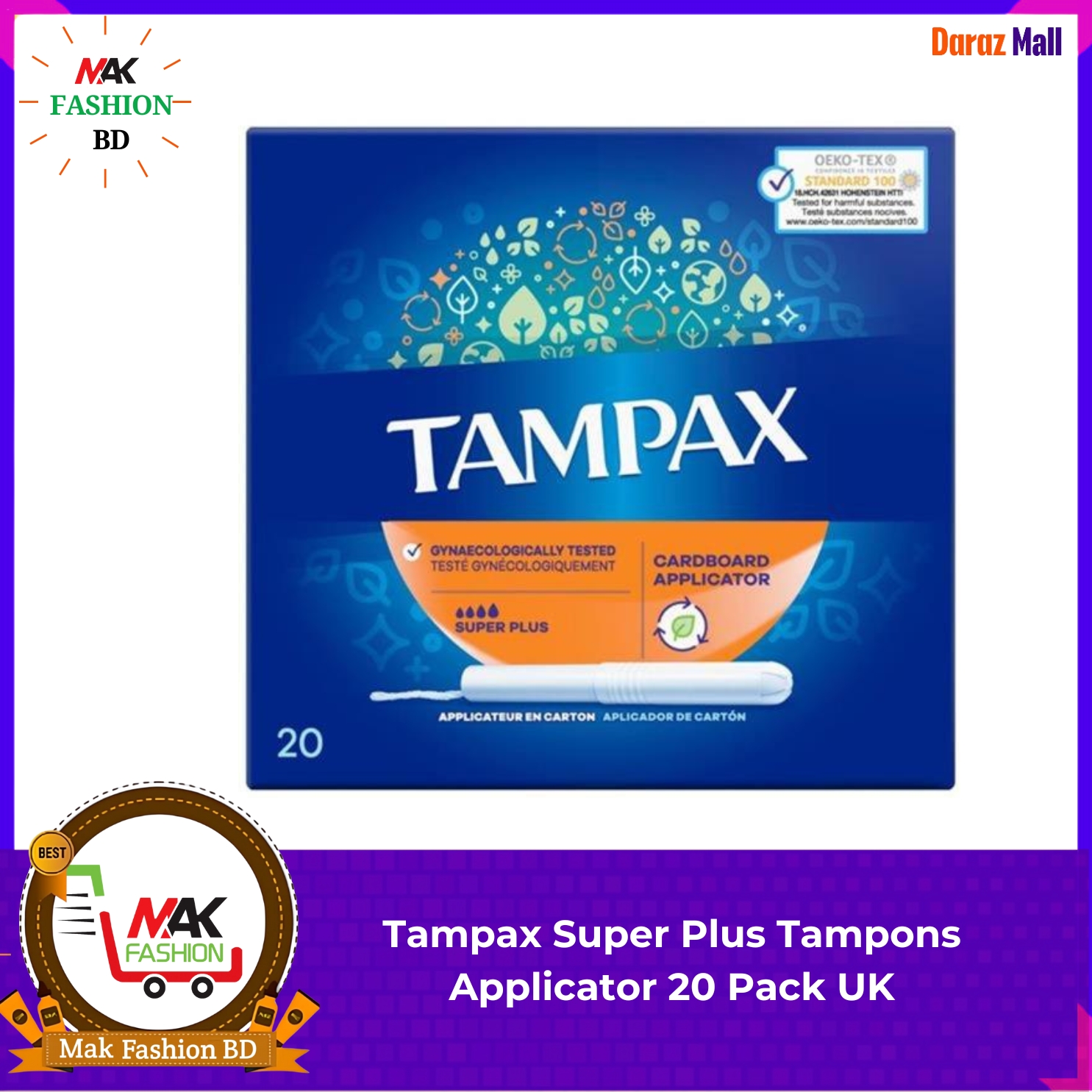 Tampax Super Plus Tampons Applicator 20 Pack UK - 308756788