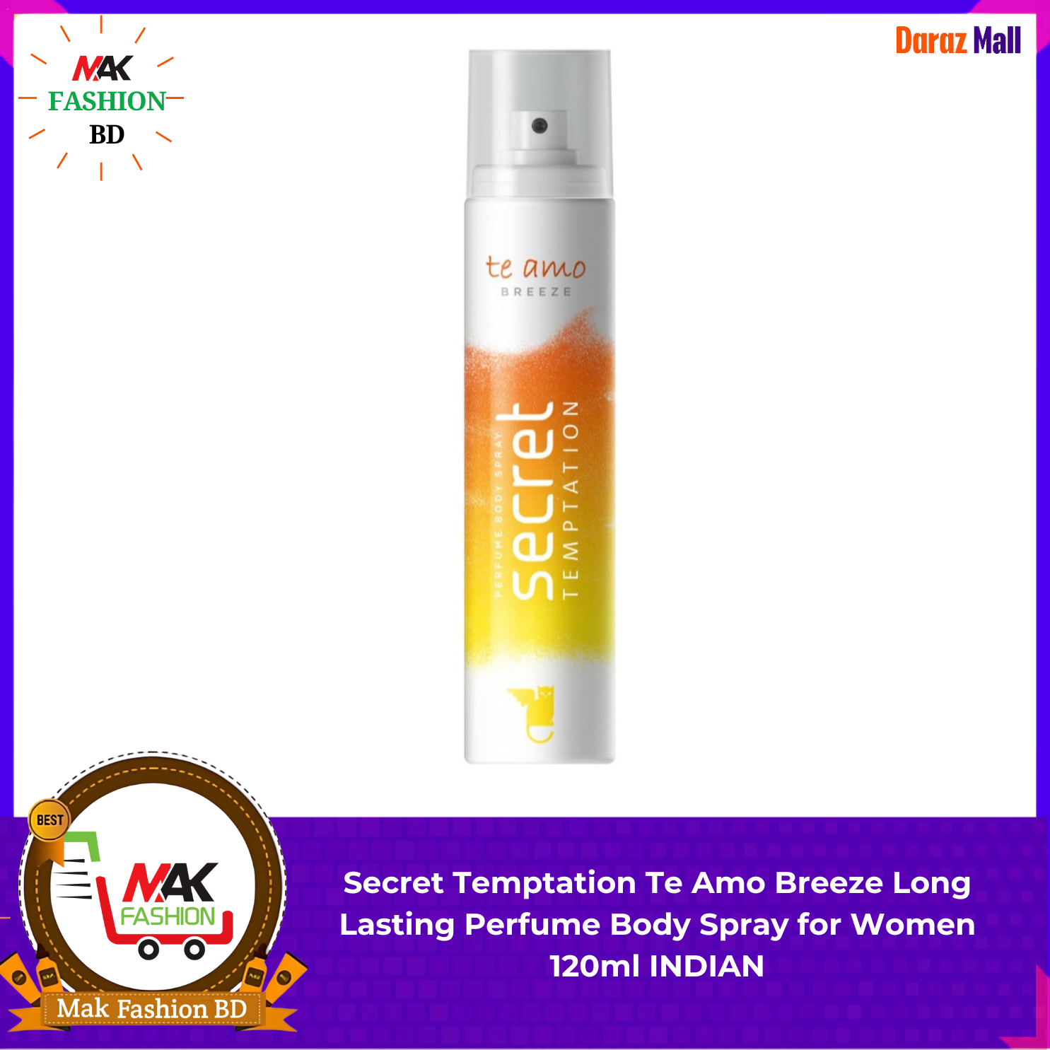Secret Temptation Te Amo Breeze Long Lasting Perfume Body Spray for Women 120ml INDIAN 322813853