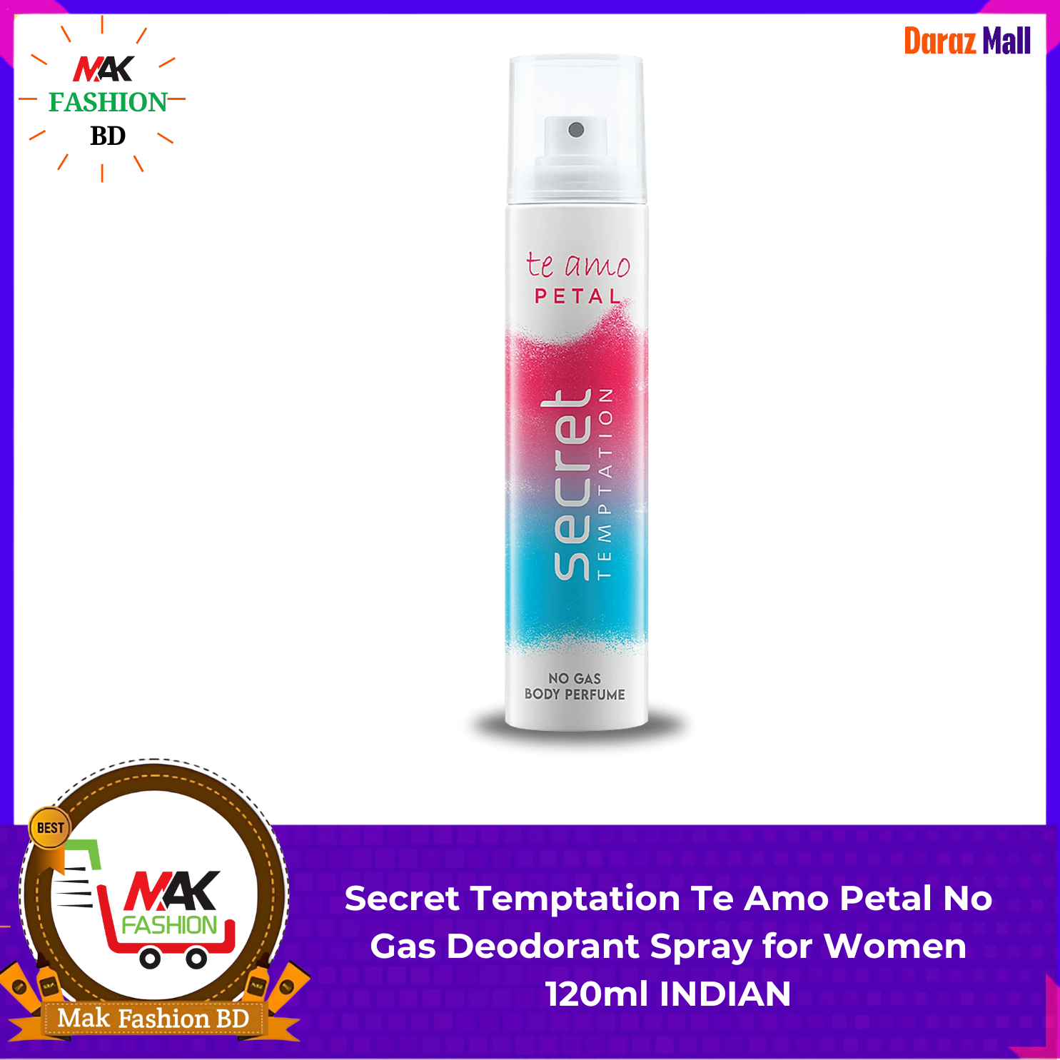 Secret Temptation Te Amo Petal No Gas Deodorant Spray for Women 120ml INDIAN 322910544