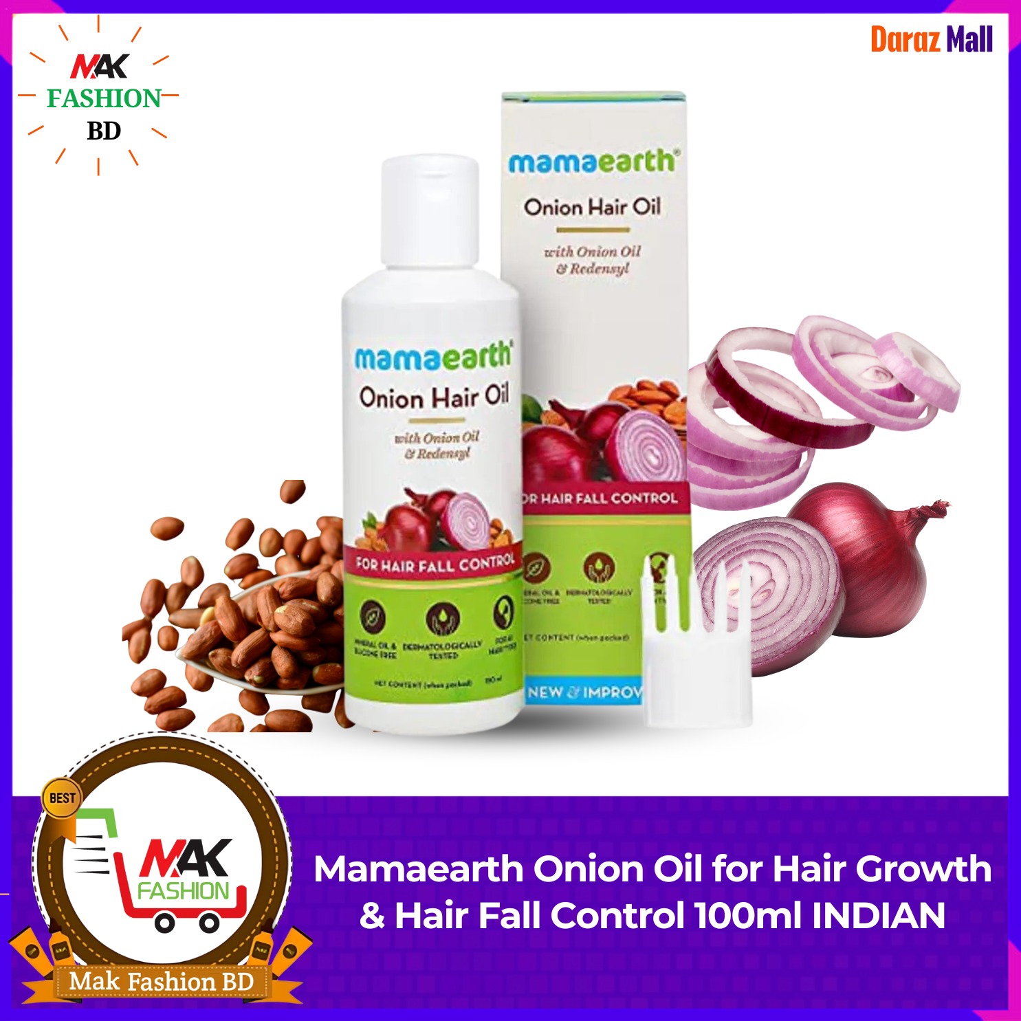 Mamaearth Onion Oil for Hair Growth & Hair Fall Control 100ml INDIAN  362681069