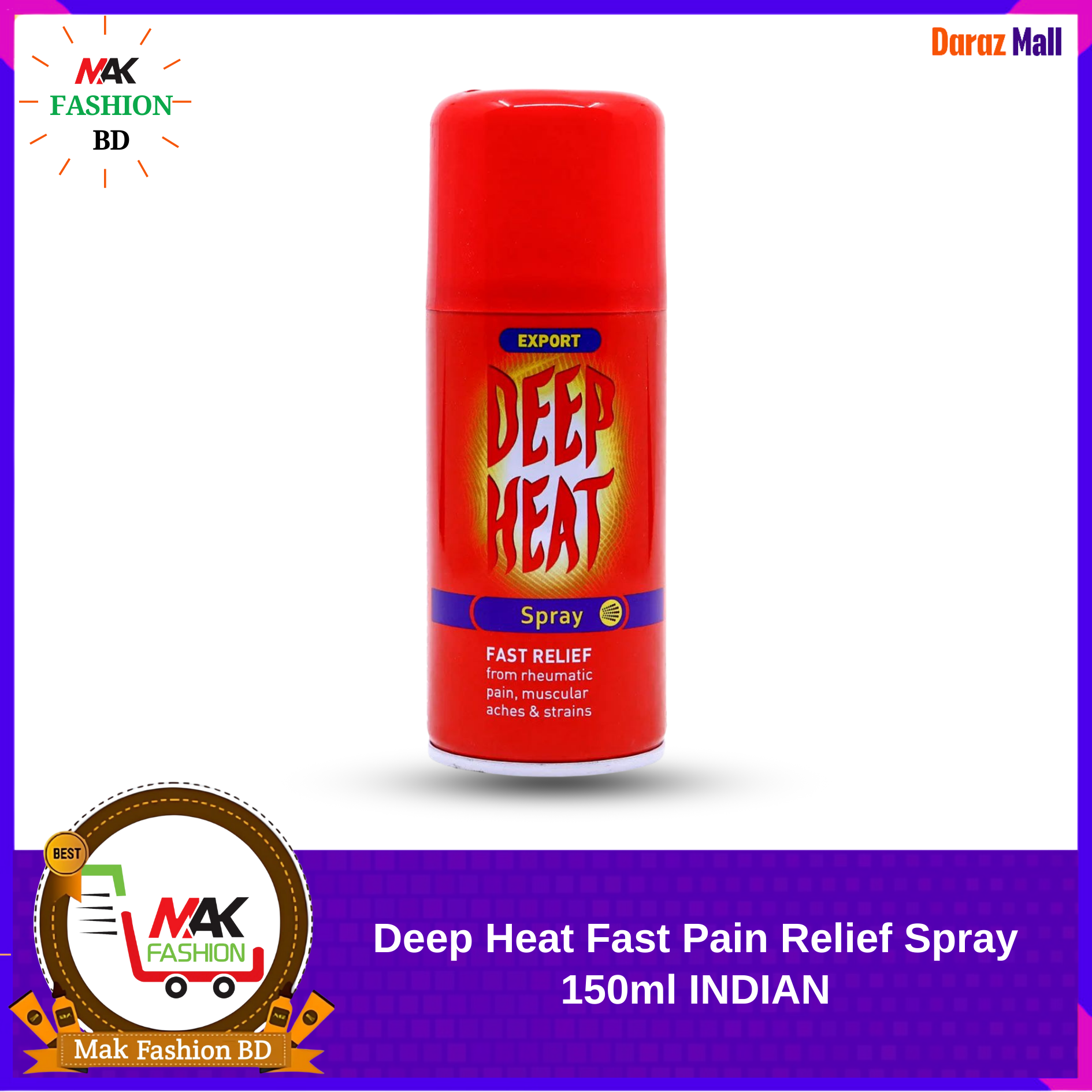 Deep Heat Fast Pain Relief Spray 150ml INDIAN 327157970
