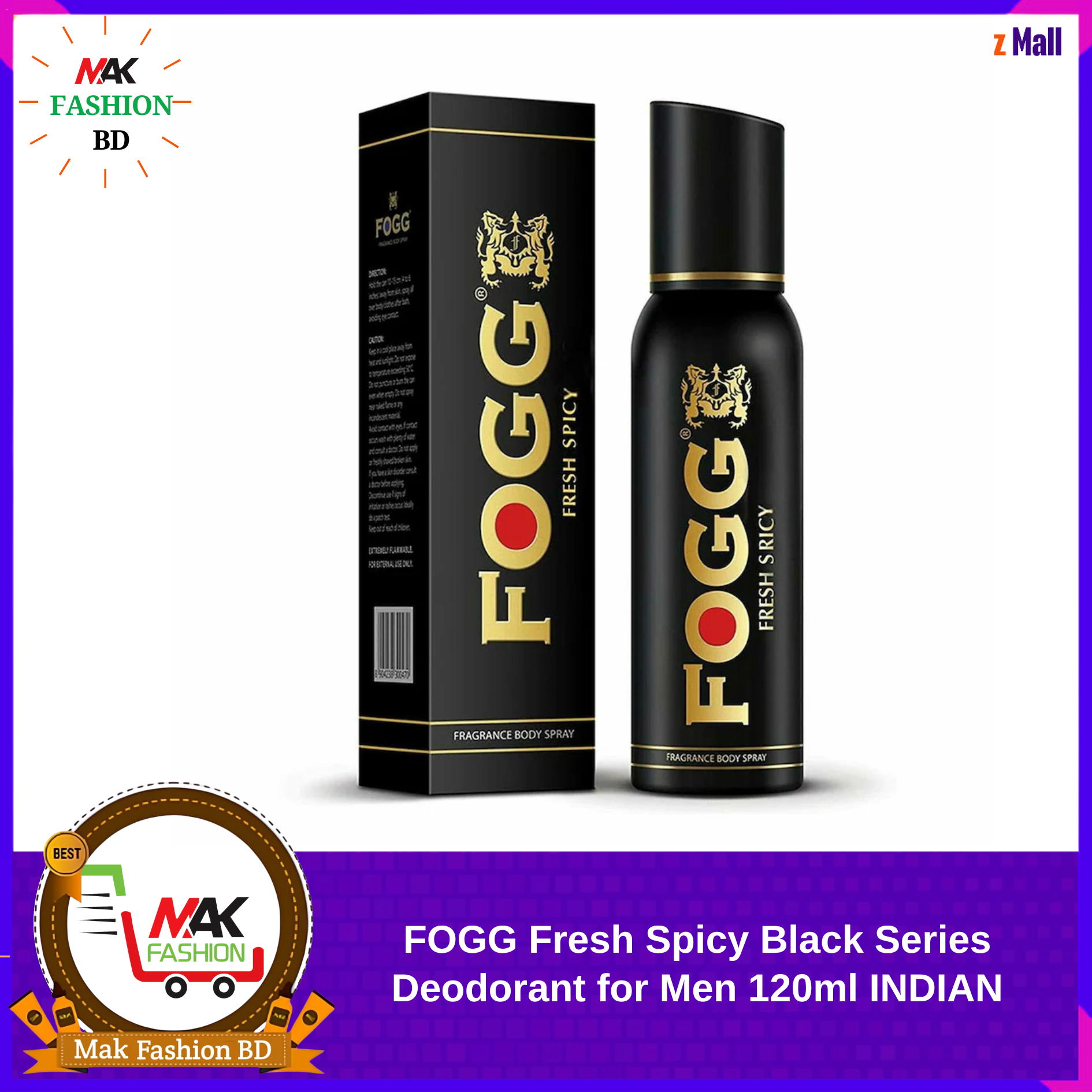 FOGG Fresh Spicy Black Series Deodorant for Men 120ml INDIAN  328144564