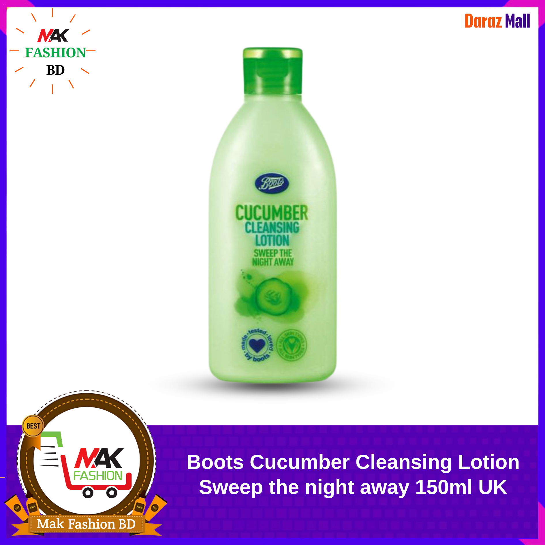 Boots Cucumber Cleansing Lotion Sweep the night away 150ml UK  335945418