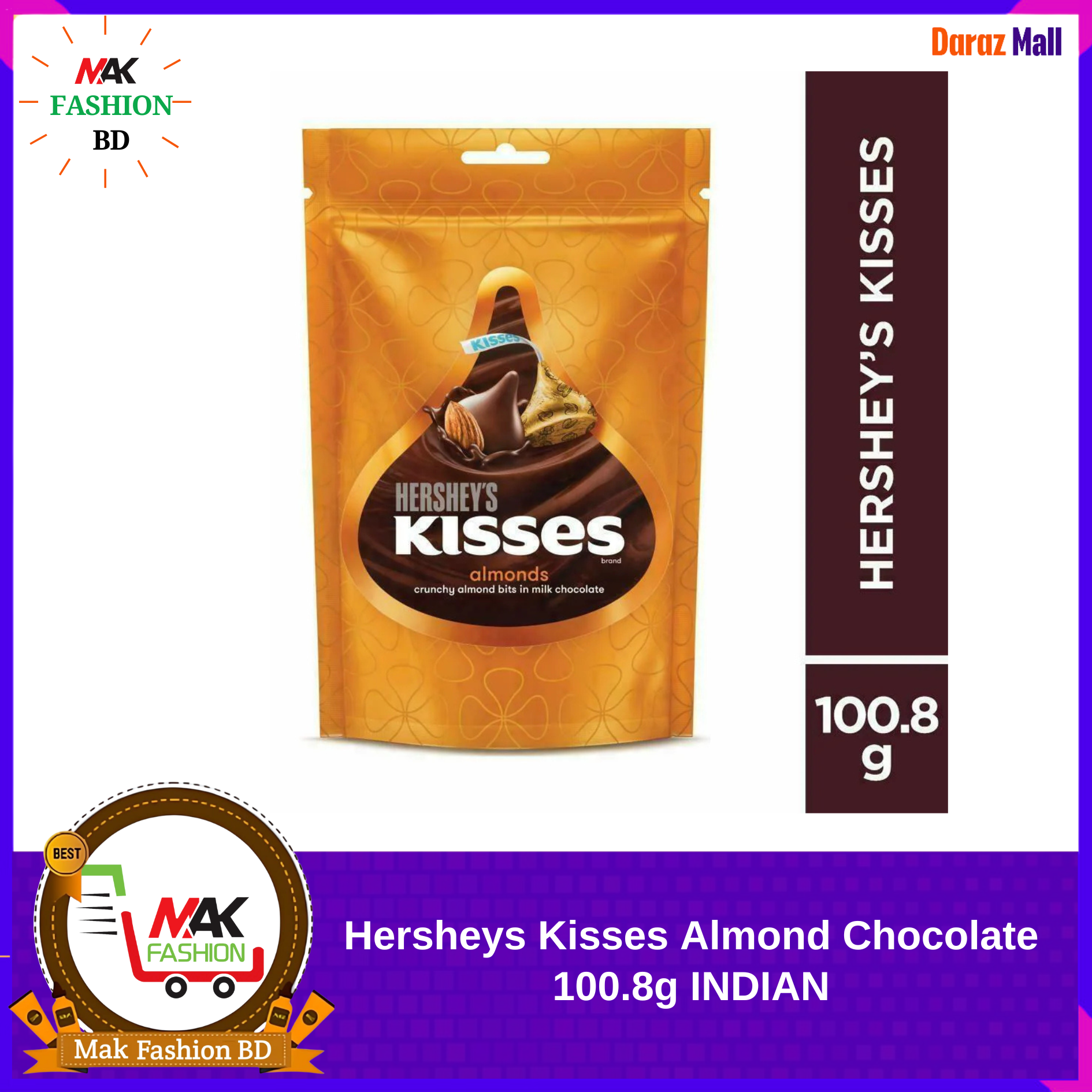 Hersheys Kisses Almond Chocolate 100.8g INDIAN 351437198