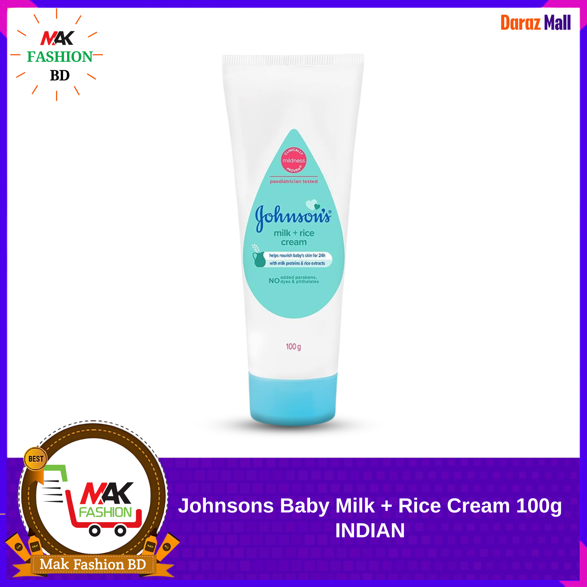 Johnsons Baby Milk + Rice Cream 100g INDIAN  351687874