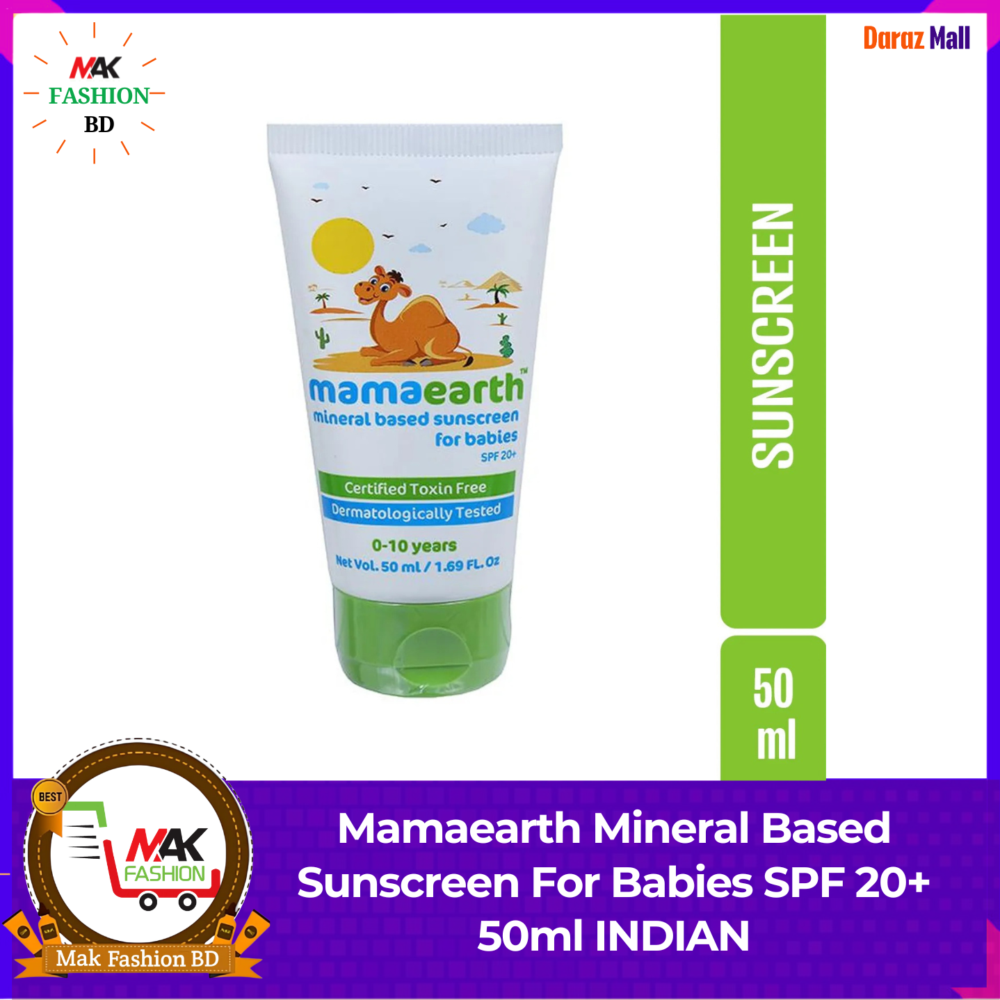Mamaearth Mineral Based Sunscreen For Babies SPF 20+ 50ml INDIAN  362845624