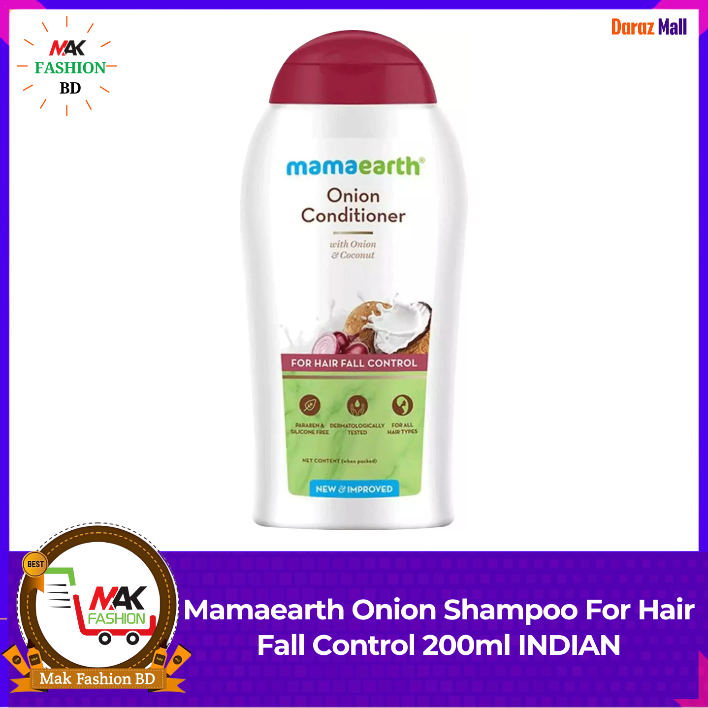 Mamaearth Onion Shampoo For Hair Fall Control 200ml INDIAN  362671295