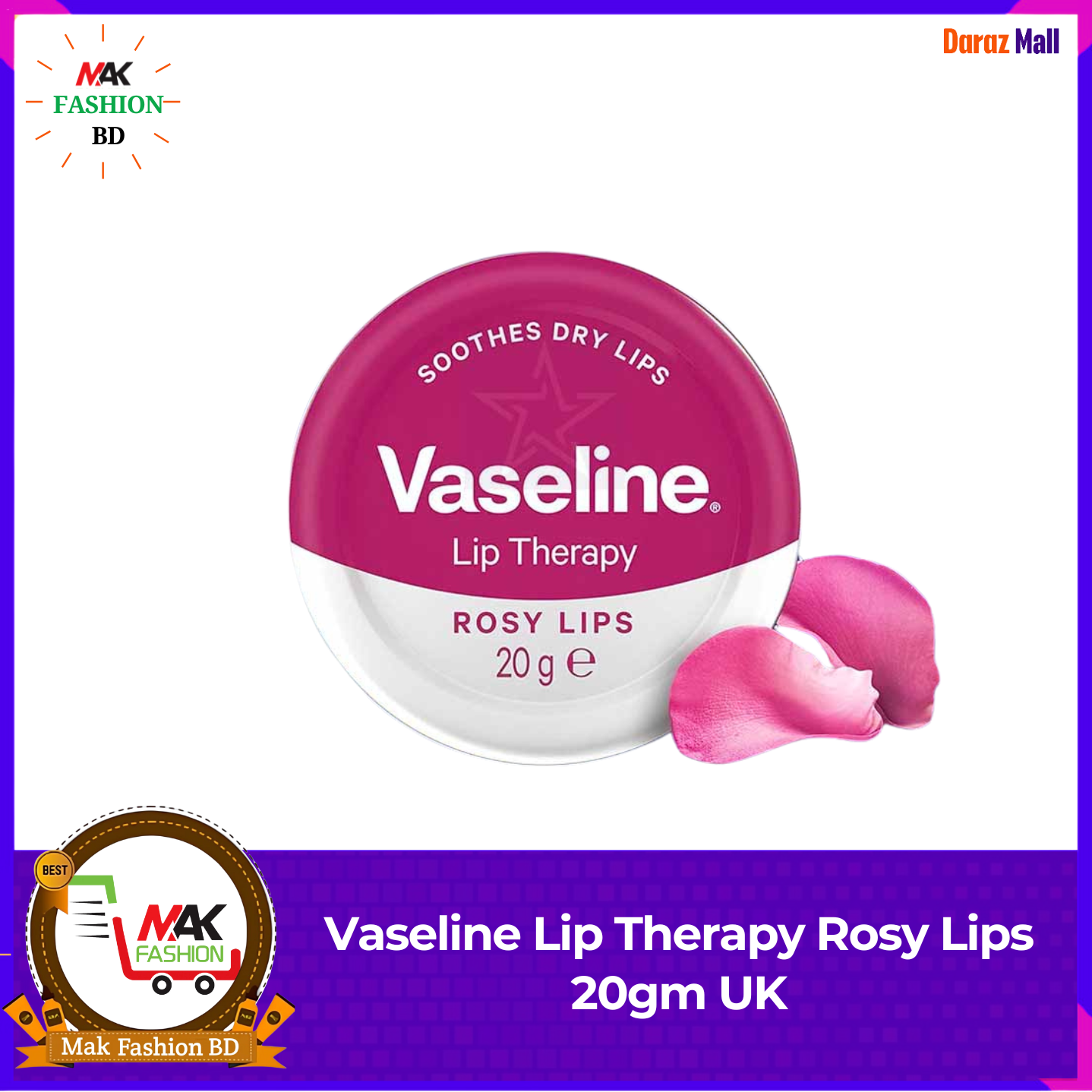 Vaseline Lip Therapy Rosy Lips 20gm UK 377355328