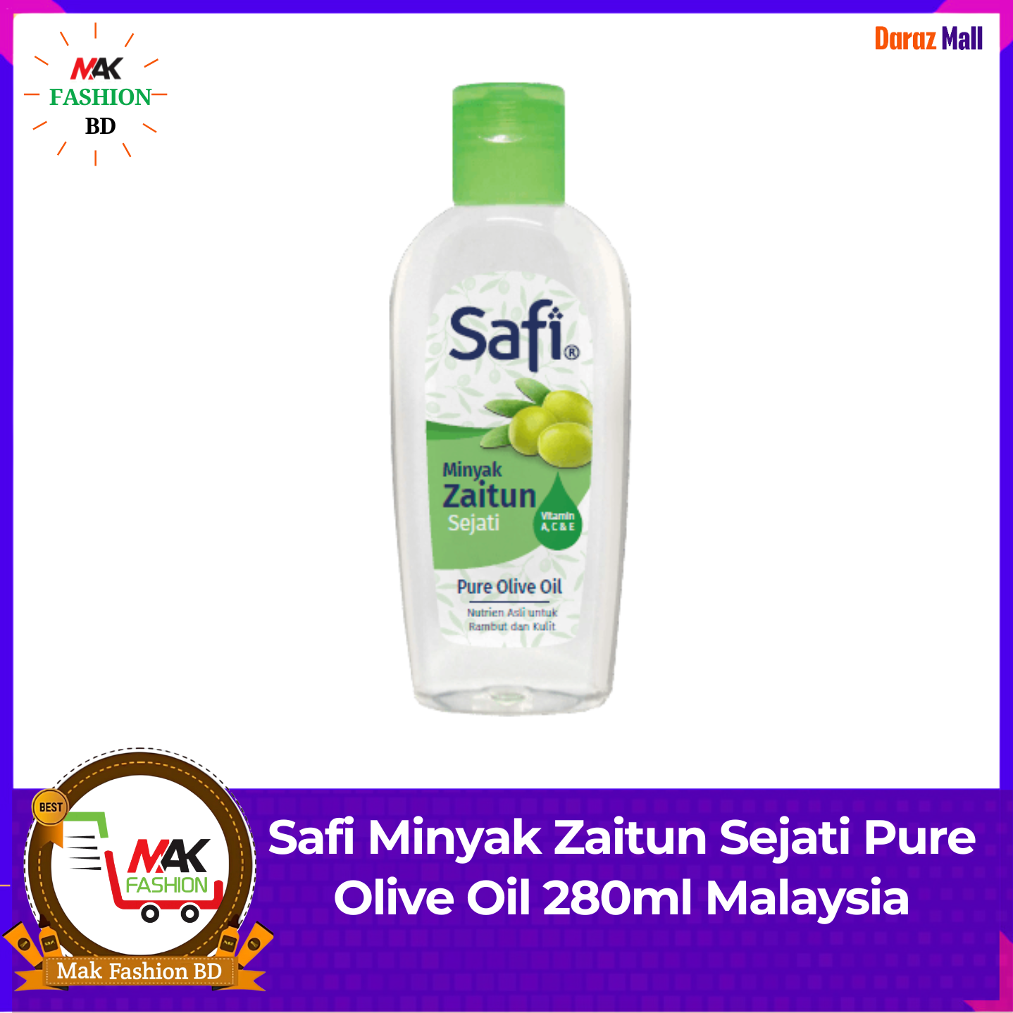 Safi Minyak Zaitun Sejati Pure Olive Oil 280ml Malaysia 505450620