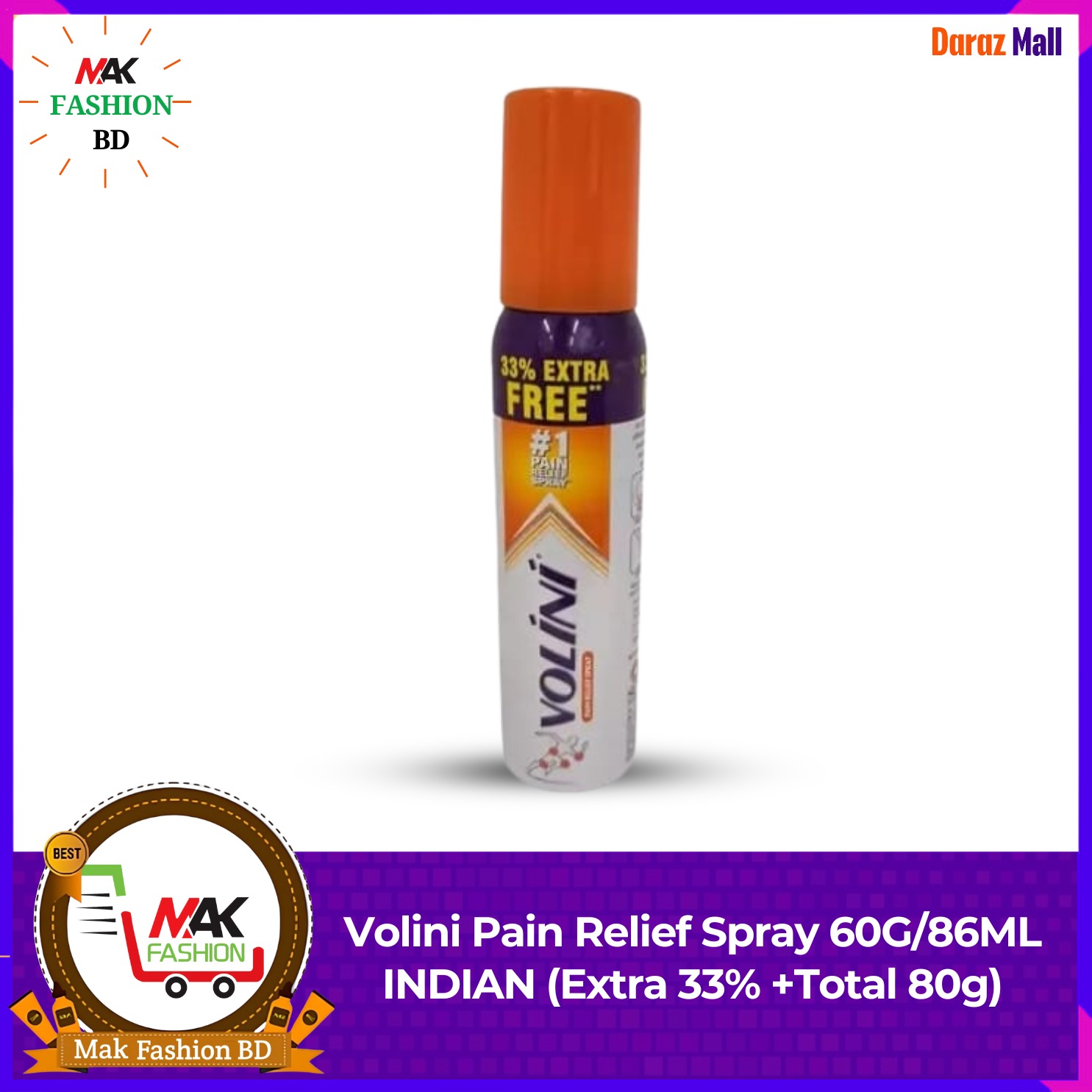 Volini Pain Relief Spray 86ml Extra 33% Spray Free INDIAN 129950522