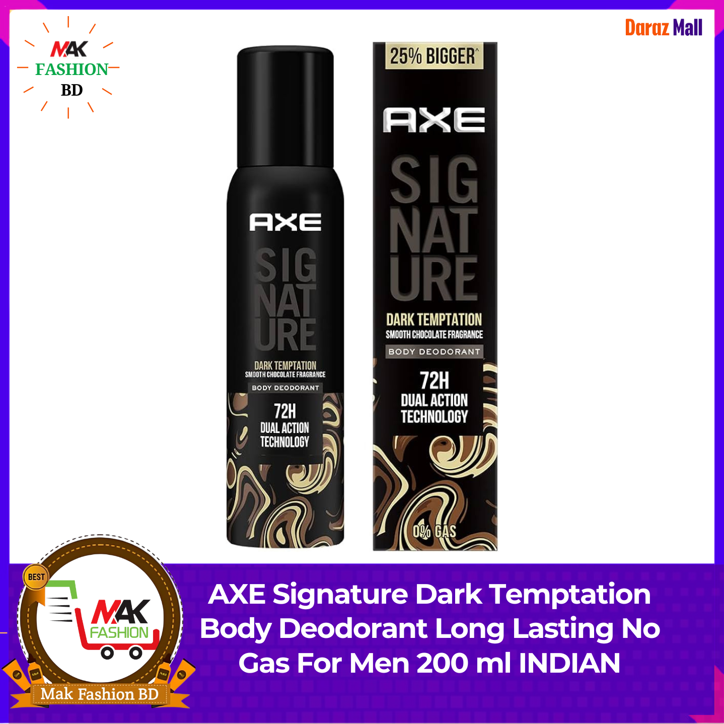 Axe Signature Dark Temptation Body Deodorant Long Lasting No Gas For Men 200ml INDIAN 452328133