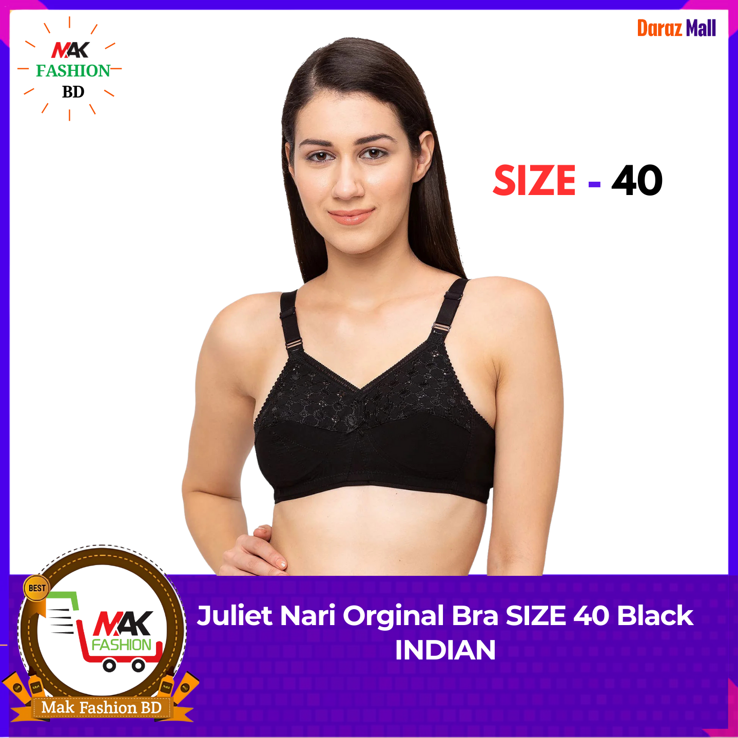 Juliet Nari Orginal Bra SIZE 40 Black INDIAN 420793409