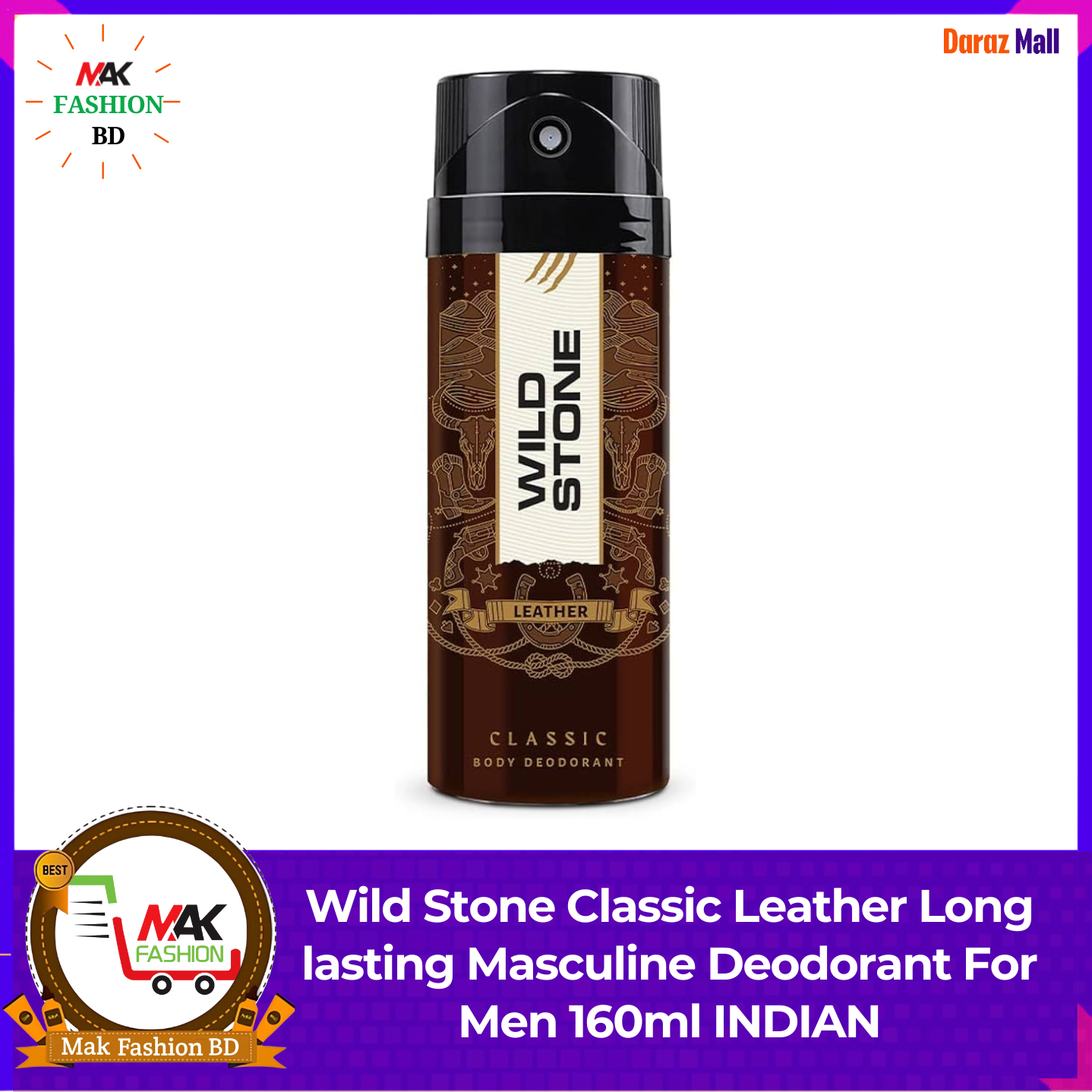 Wild Stone Classic Leather Long lasting Masculine Deodorant For Men 160ml INDIAN 385200147