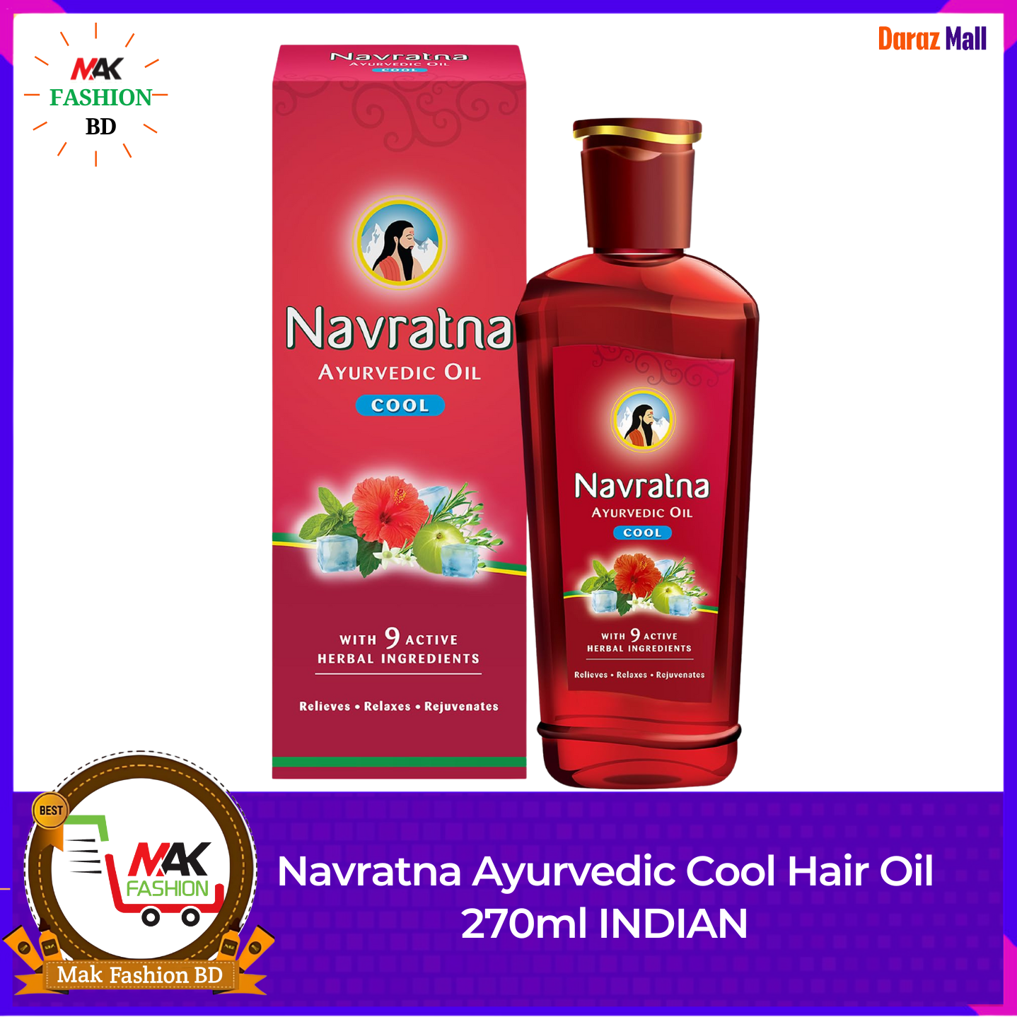 Navratna Ayurvedic Cool Hair Oil 270ml INDIAN 362842654