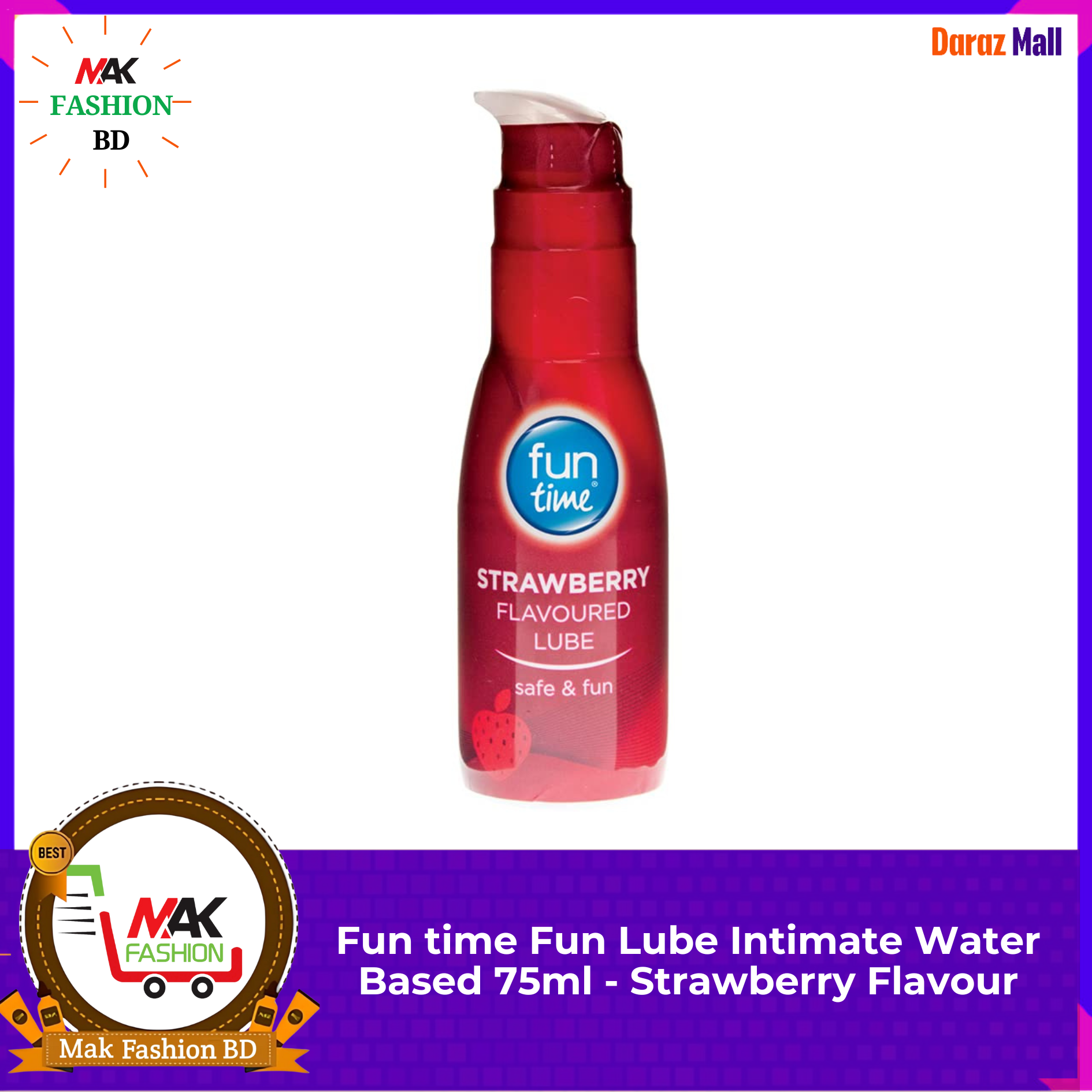 Fun time Fun Lube Intimate Water Based Strawberry Flavour 75ml UK 325223864