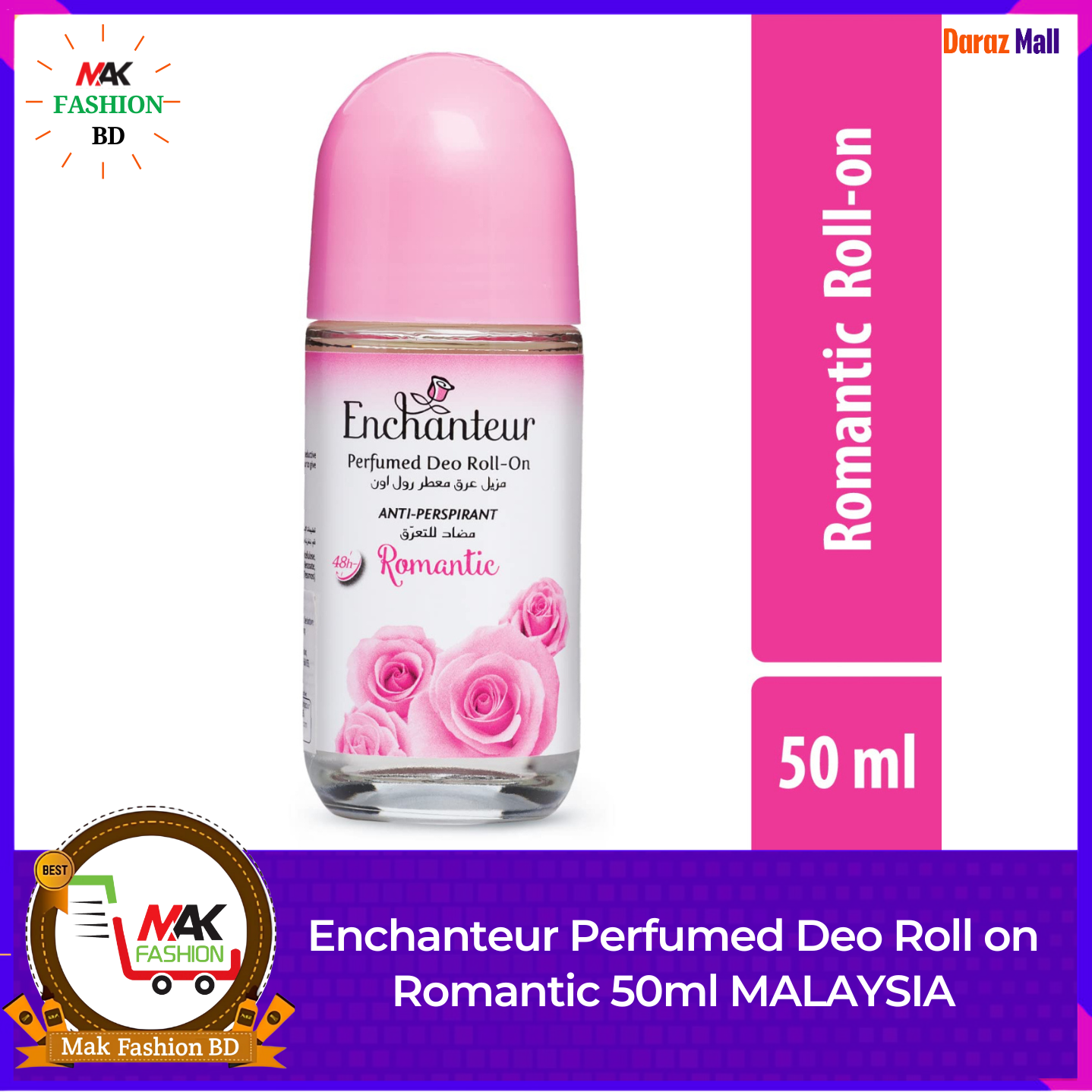 Enchanteur Perfumed Deo Roll on Romantic 50ml MALAYSIA 526330642