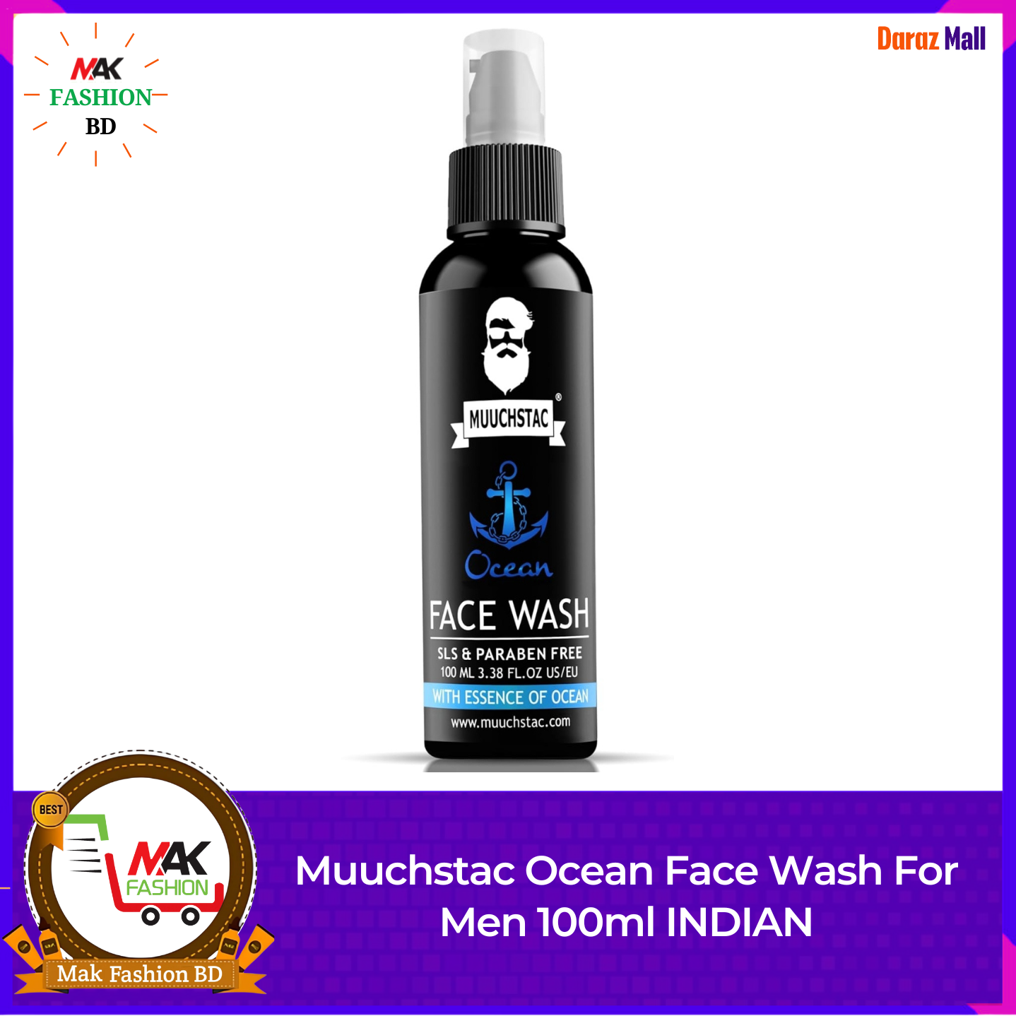 Muuchstac Ocean Face Wash For Men 100ml INDIAN 526425574