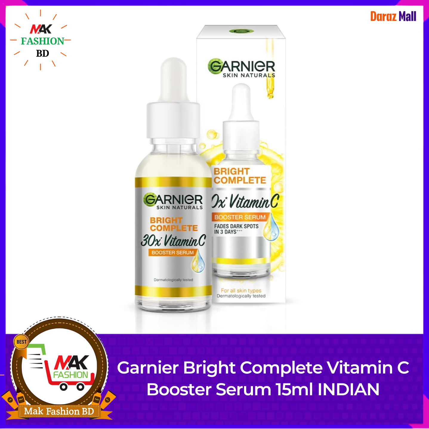 Garnier Bright Complete Vitamin C Booster Serum 15ml INDIAN 526816421