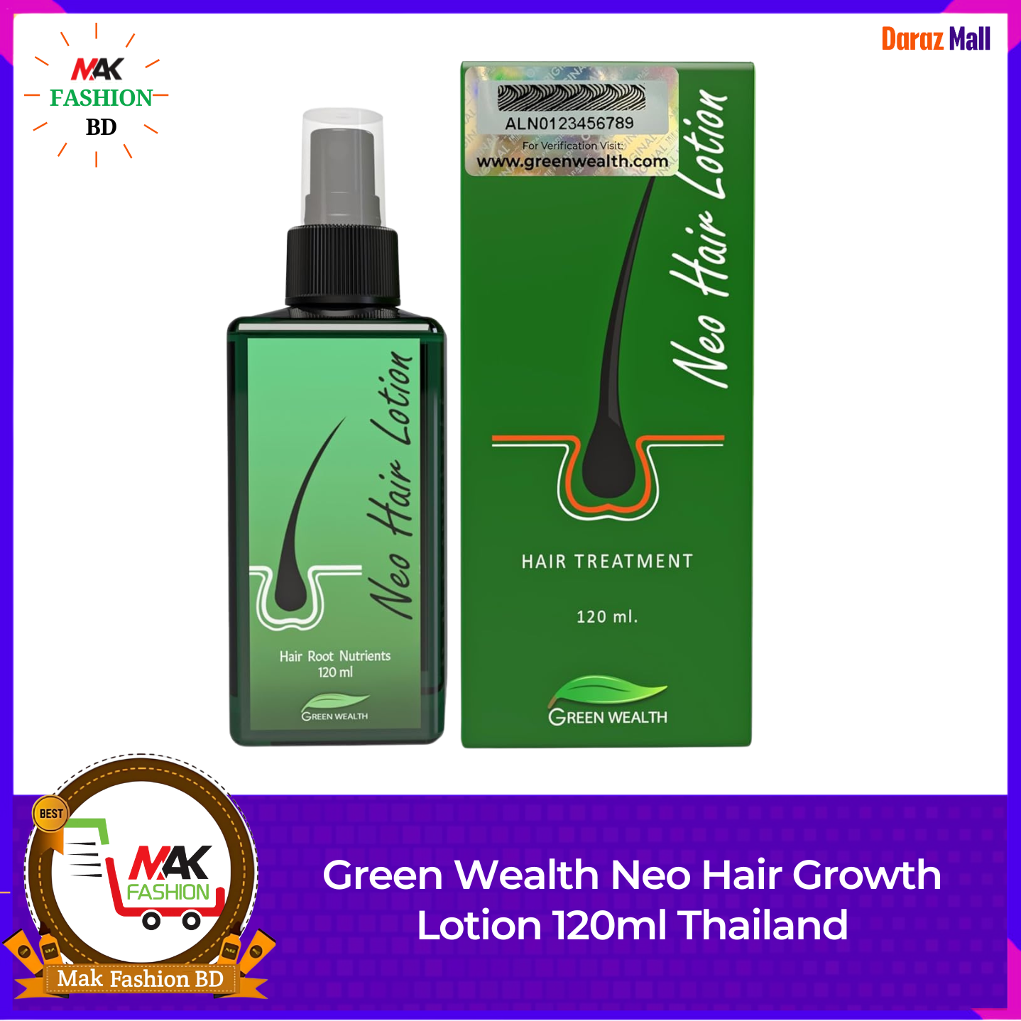 Green Wealth Neo Hair Growth Lotion 120ml Thailand 529061867
