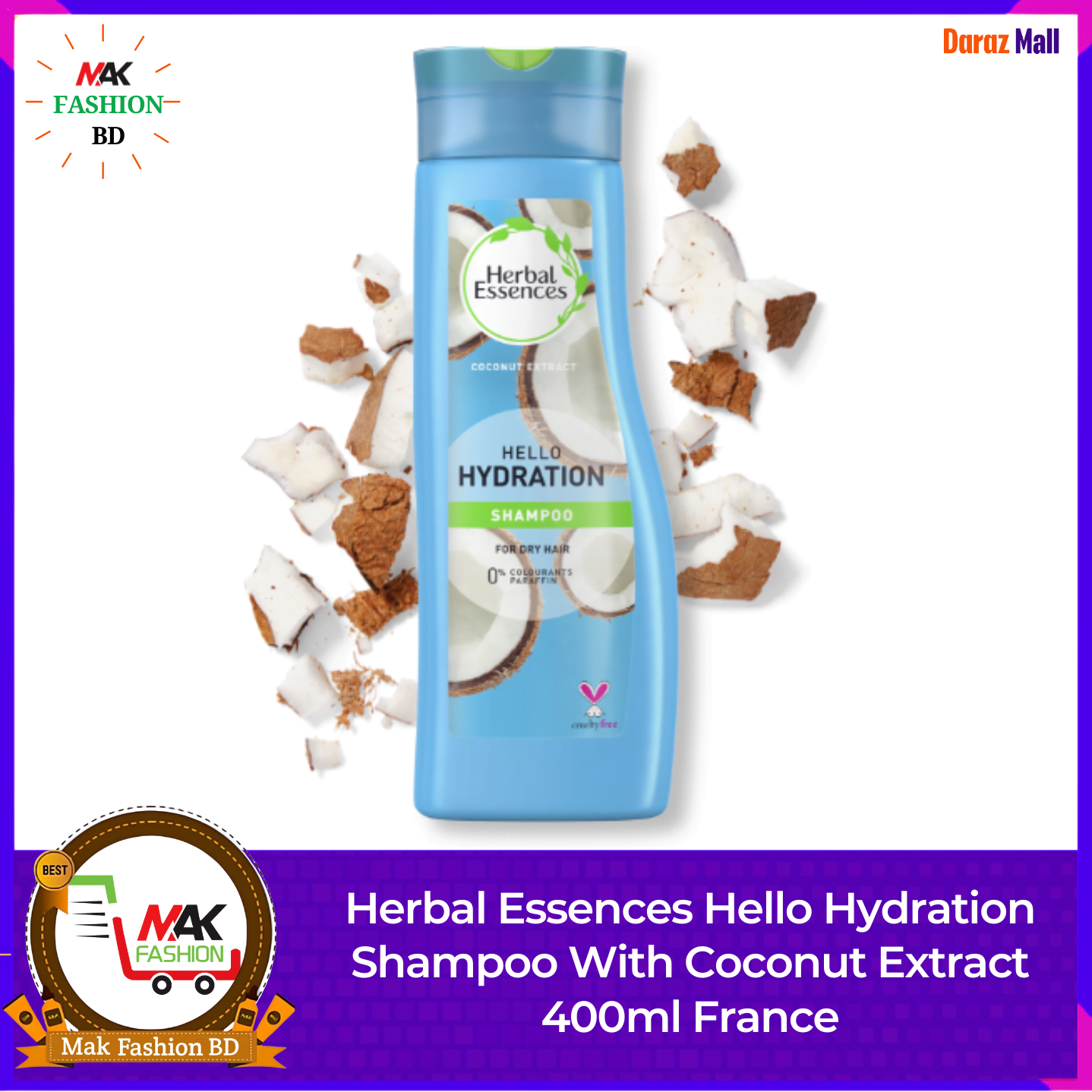 Herbal Essences Hello Hydration Shampoo With Coconut Extract 400ml France 529708917