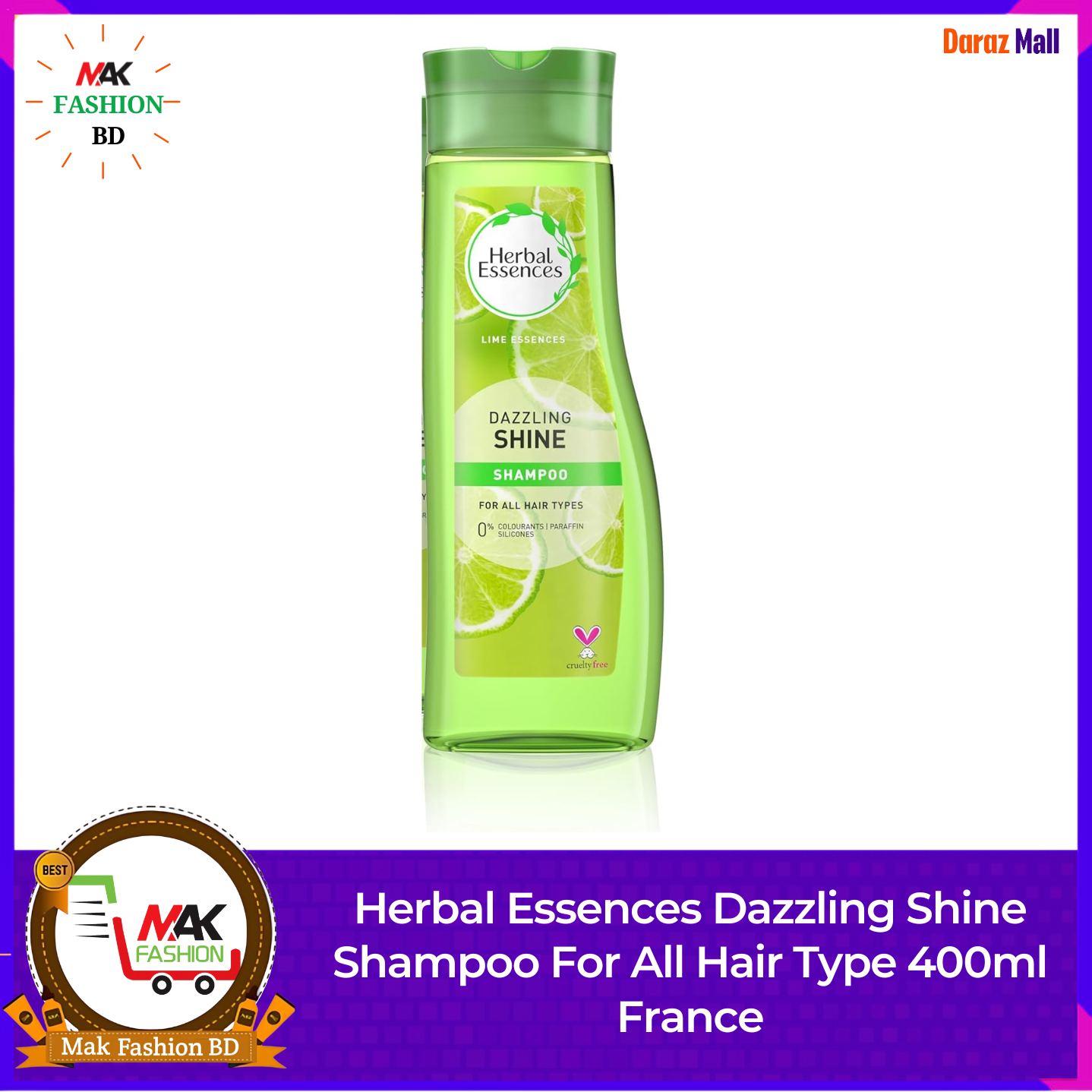 Herbal Essences Dazzling Shine Shampoo For All Hair Type 400ml France 183716809