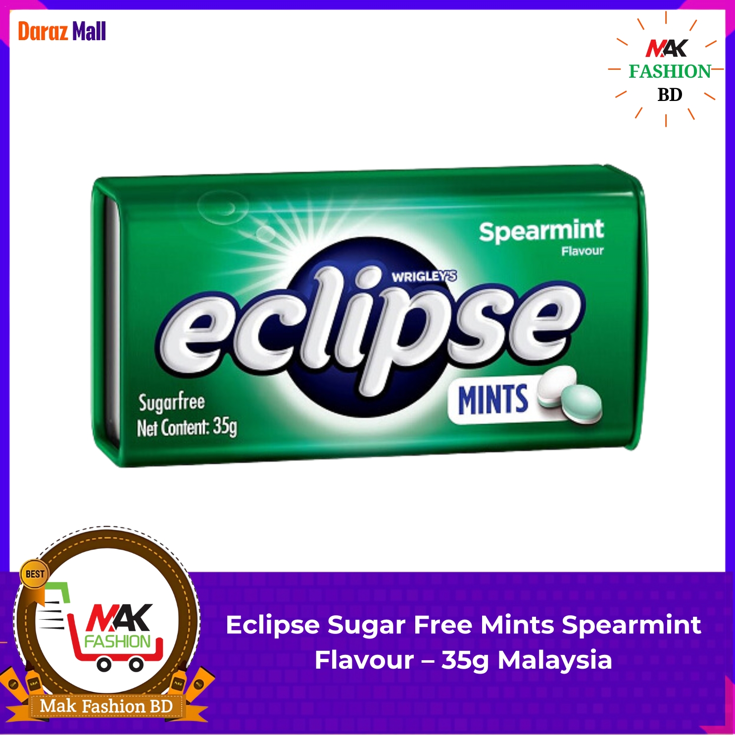 Eclipse Sugar Free Mints Spearmint Flavour – 35g MALAYSIA 226030676