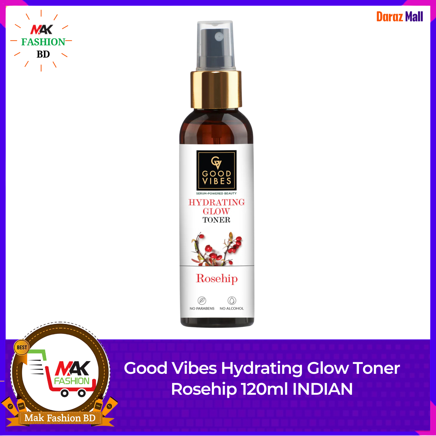 Good Vibes Hydrating Glow Toner Rosehip 120ml INDIAN 314601142
