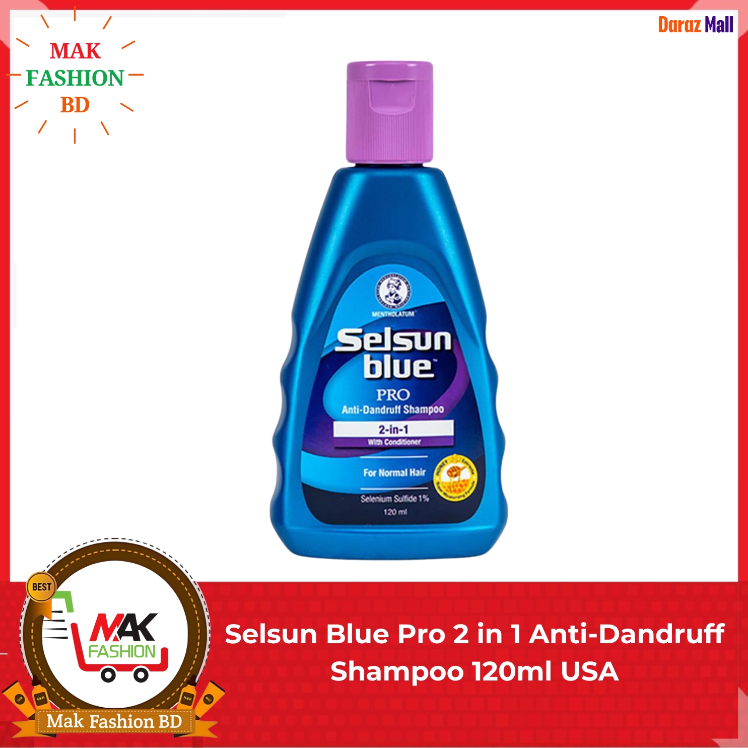 Selsun Blue Pro 2 in 1 Anti-Dandruff Shampoo 120ml USA 184235024
