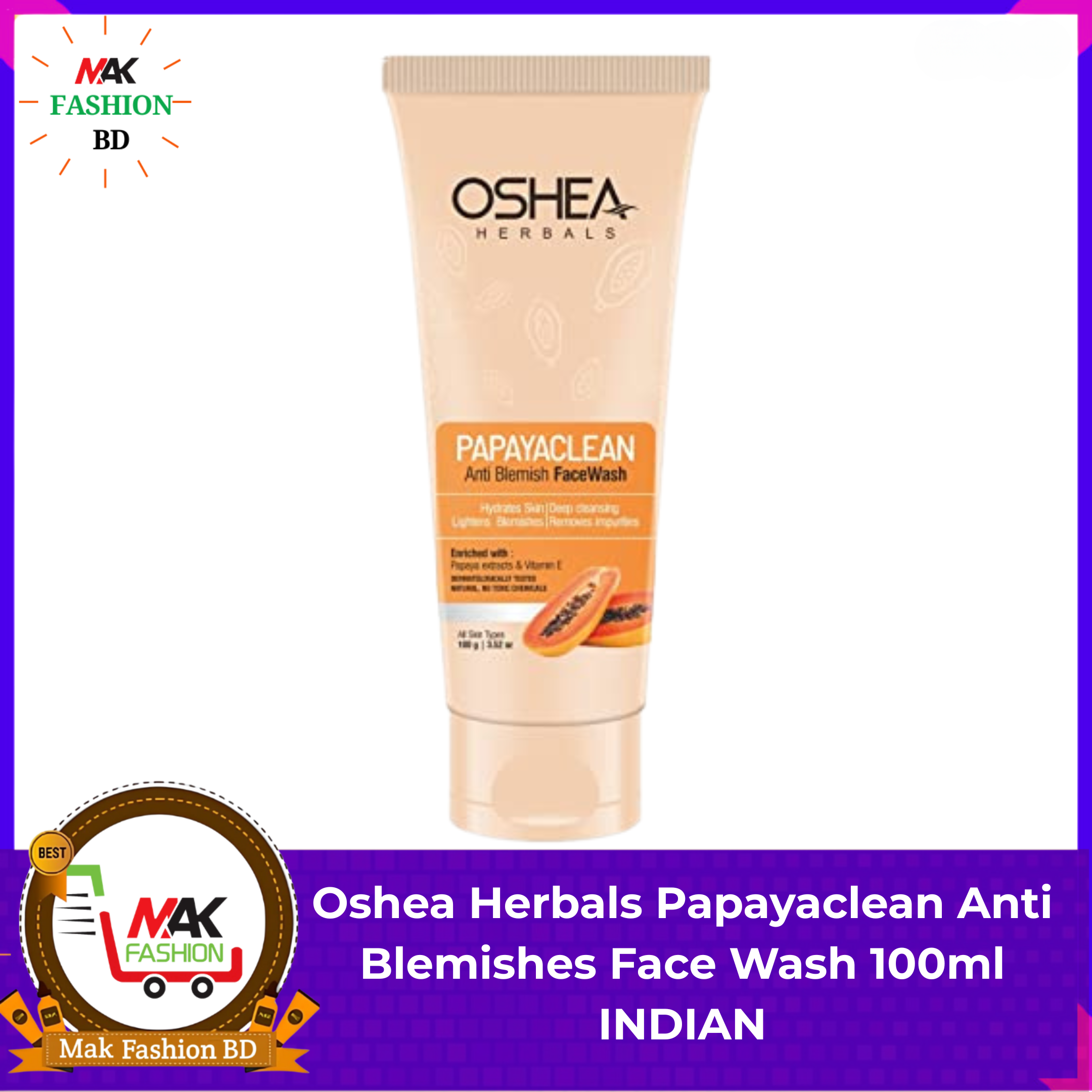 Oshea Herbals Papayaclean Anti Blemishes Face Wash 100ml INDIAN 541098349