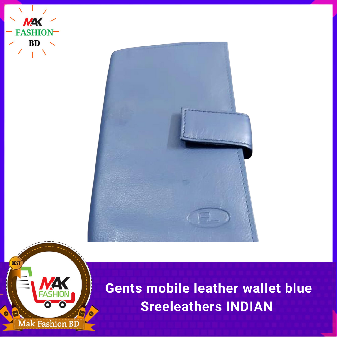 GENTS MOBILE LEATHER WALLET BLUE Sreeleathers INDIAN 306997930