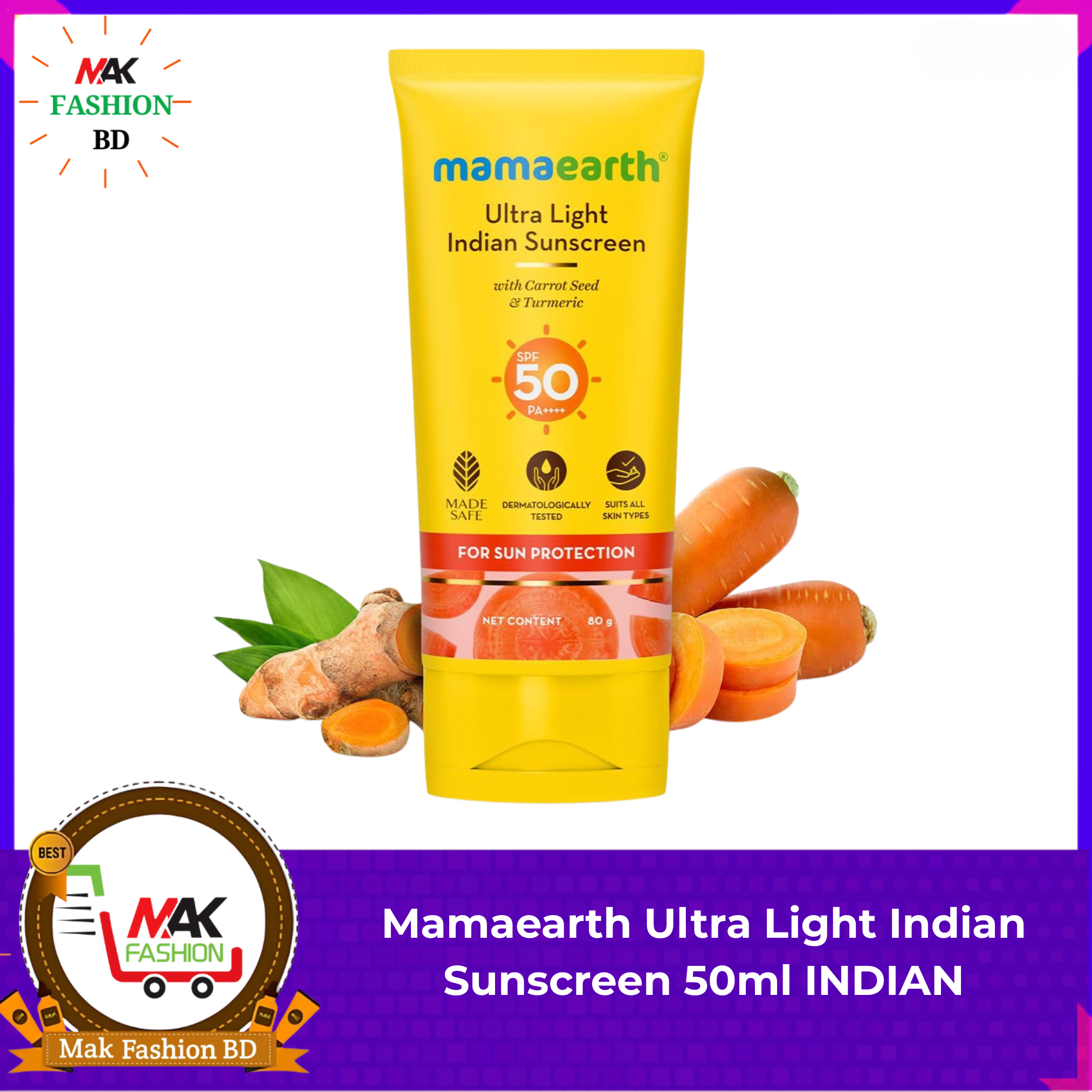 Mamaearth Ultra Light Indian Sunscreen 50ml INDIAN 424362970